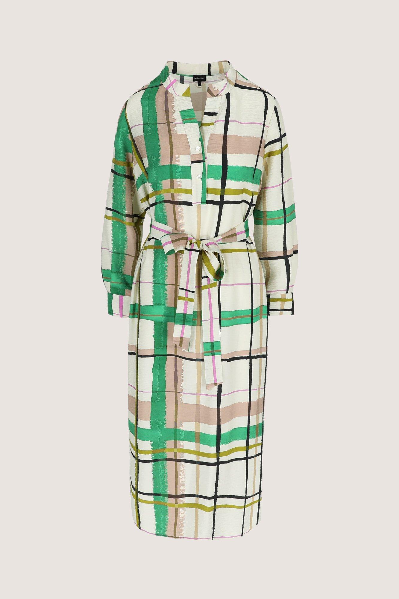 Kleedjes - Loose fit midi-jurk met ruitenprint