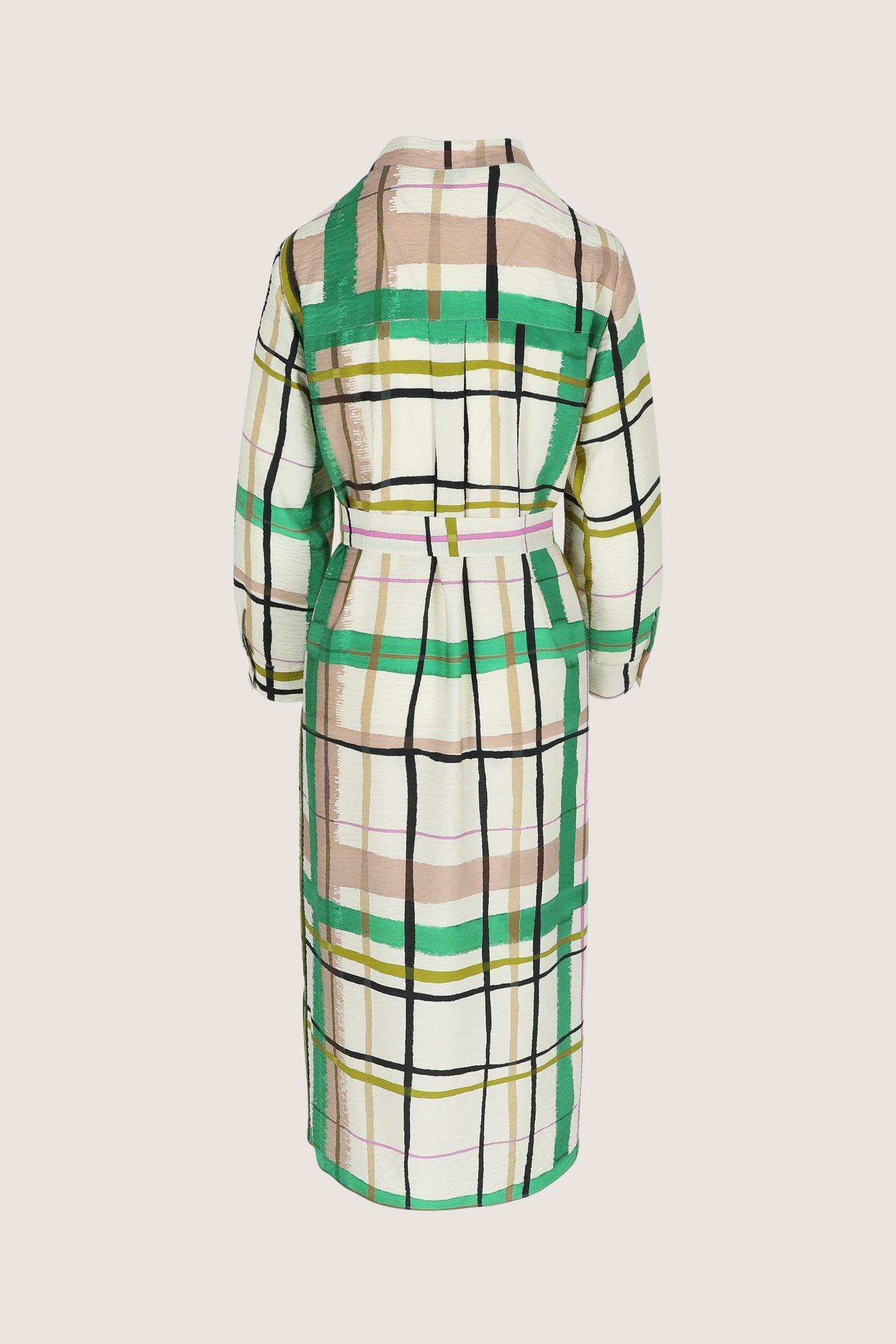 Kleedjes - Loose fit midi-jurk met ruitenprint
