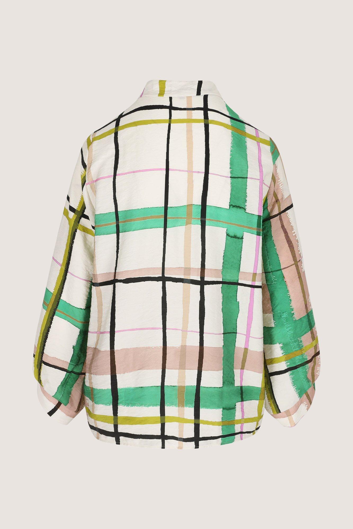 Hemden - Loose fit V-halsblouse met ruitenprint