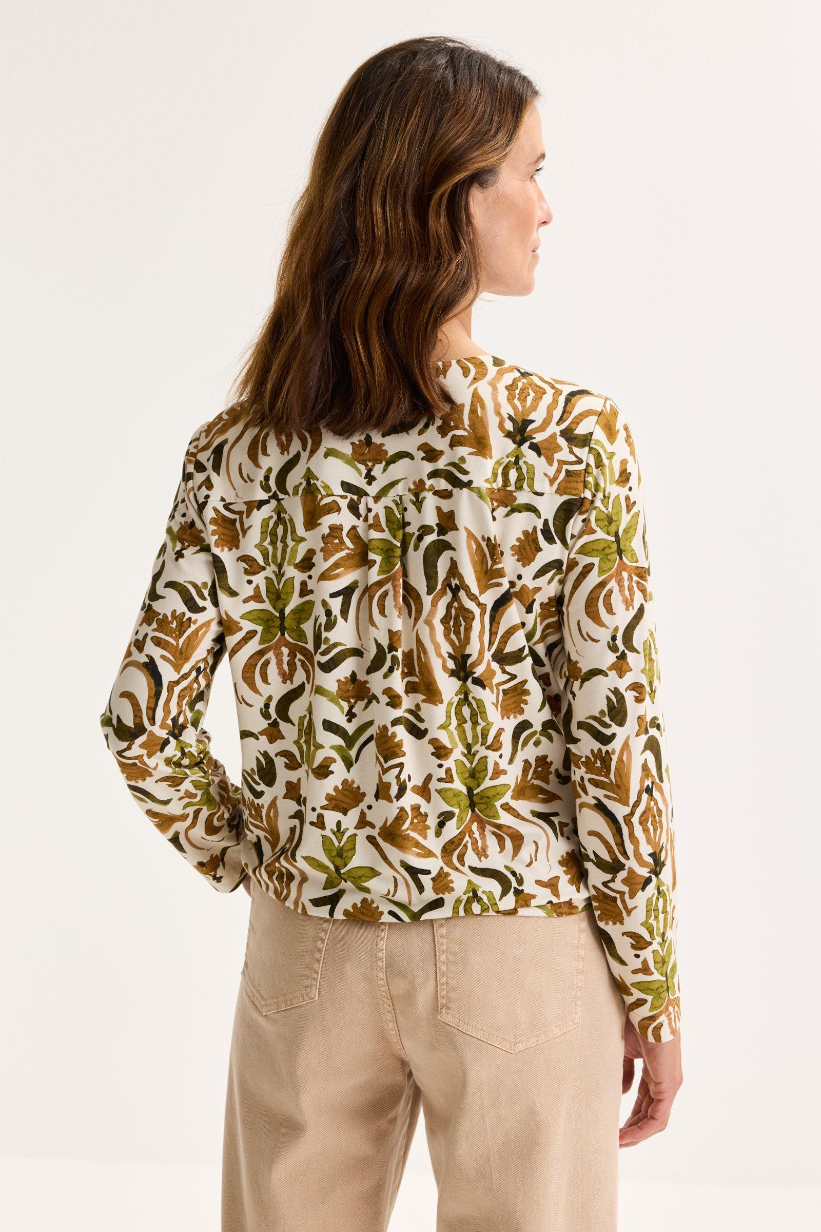 Hemden - Jersey V-halsblouse op elastiek