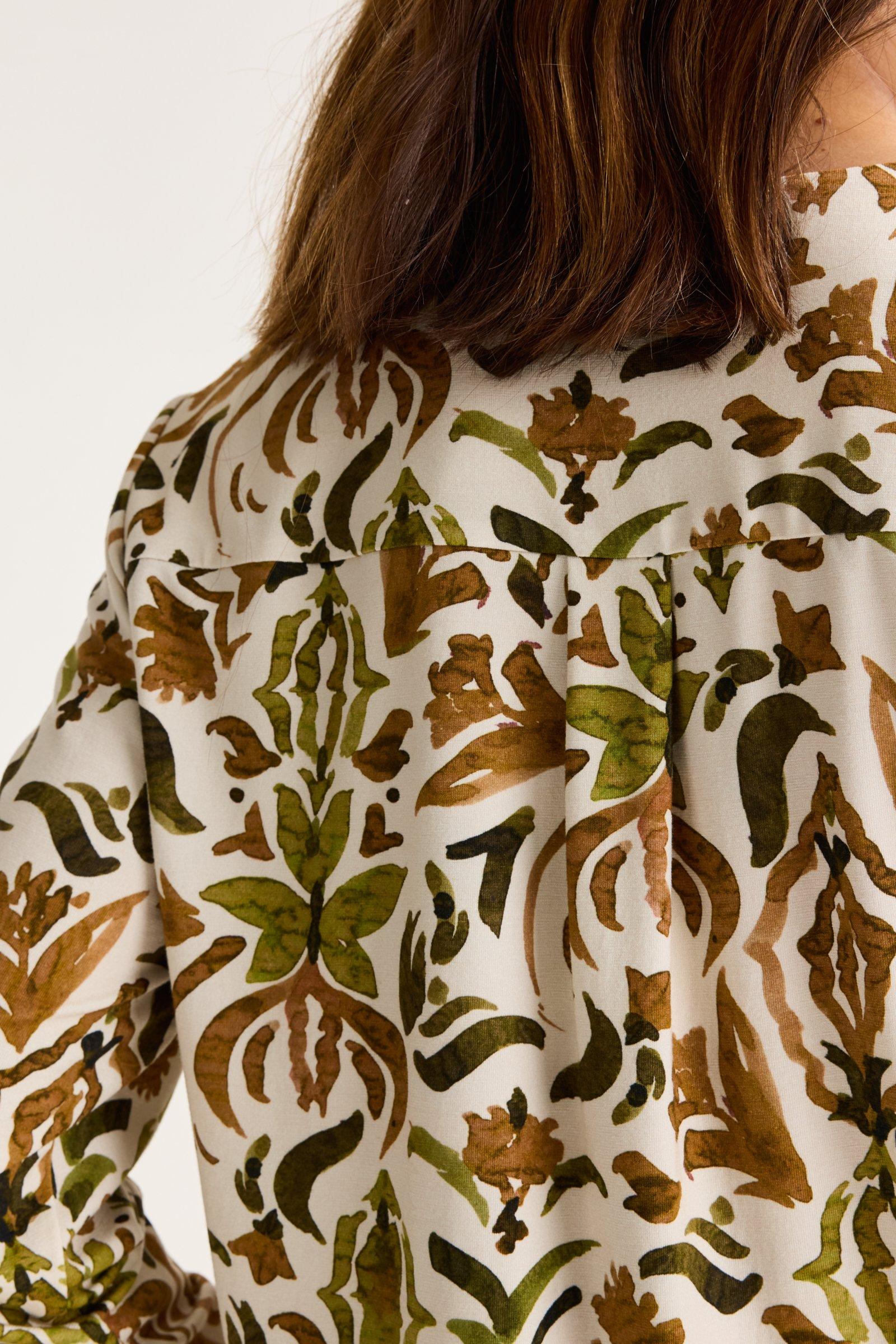 Hemden - Jersey V-halsblouse op elastiek