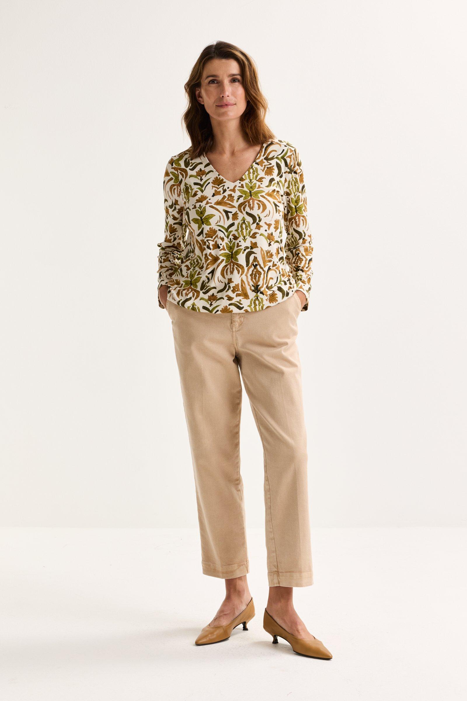 Hemden - Jersey V-halsblouse op elastiek