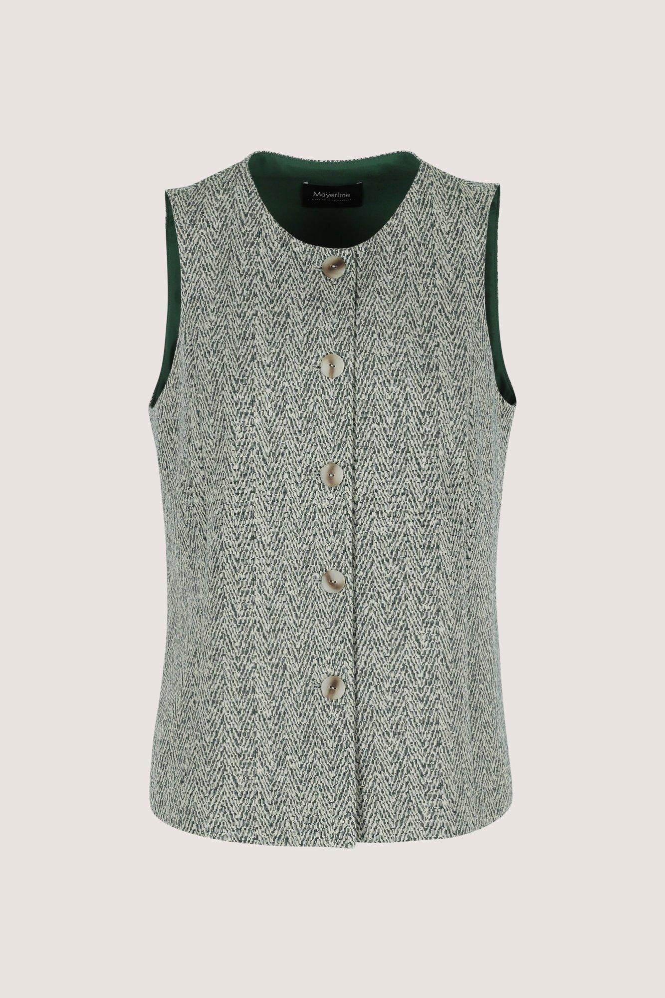 Gilet in jersey met visgraatmotief