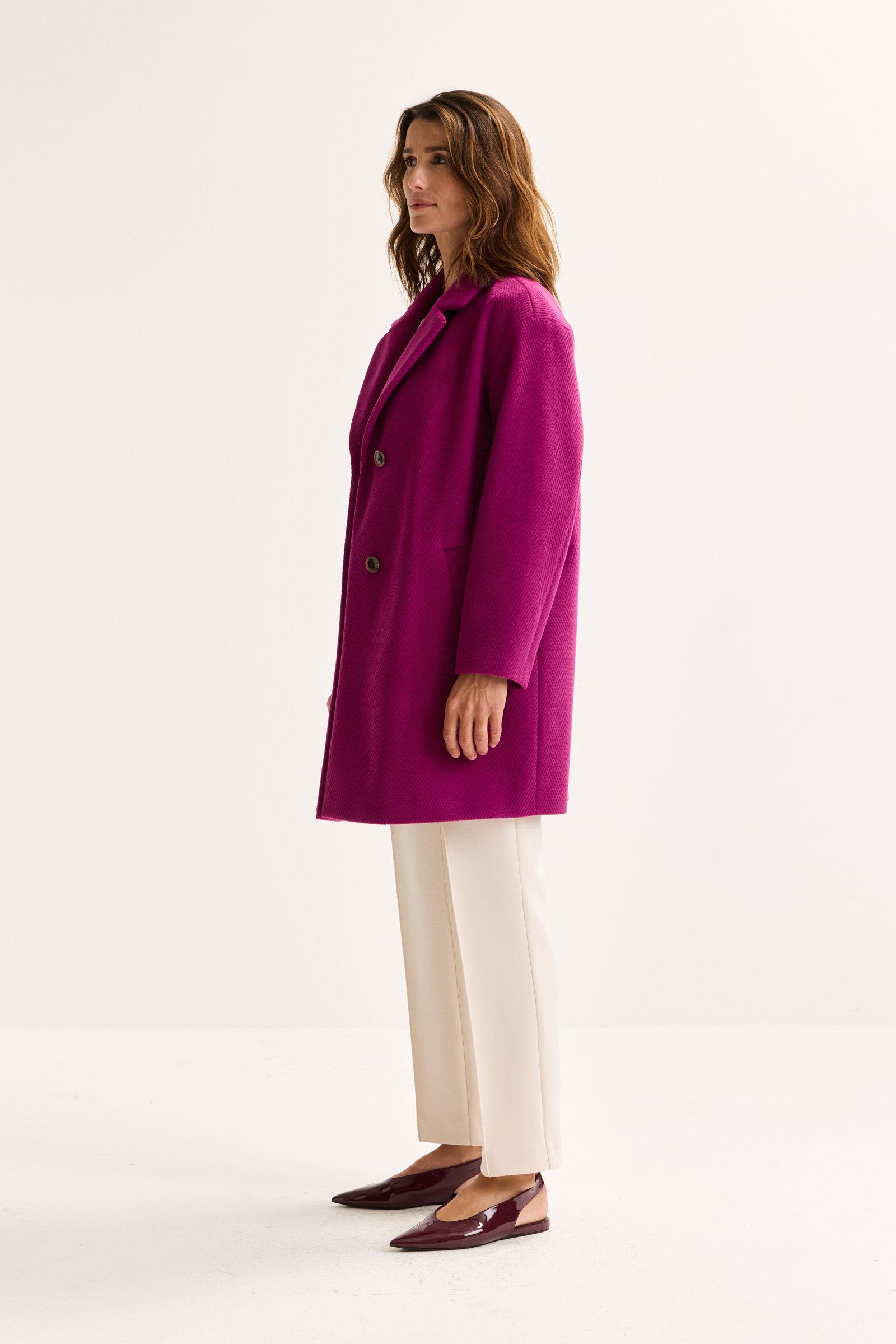 Jassen - Rechte jas in wool look twill