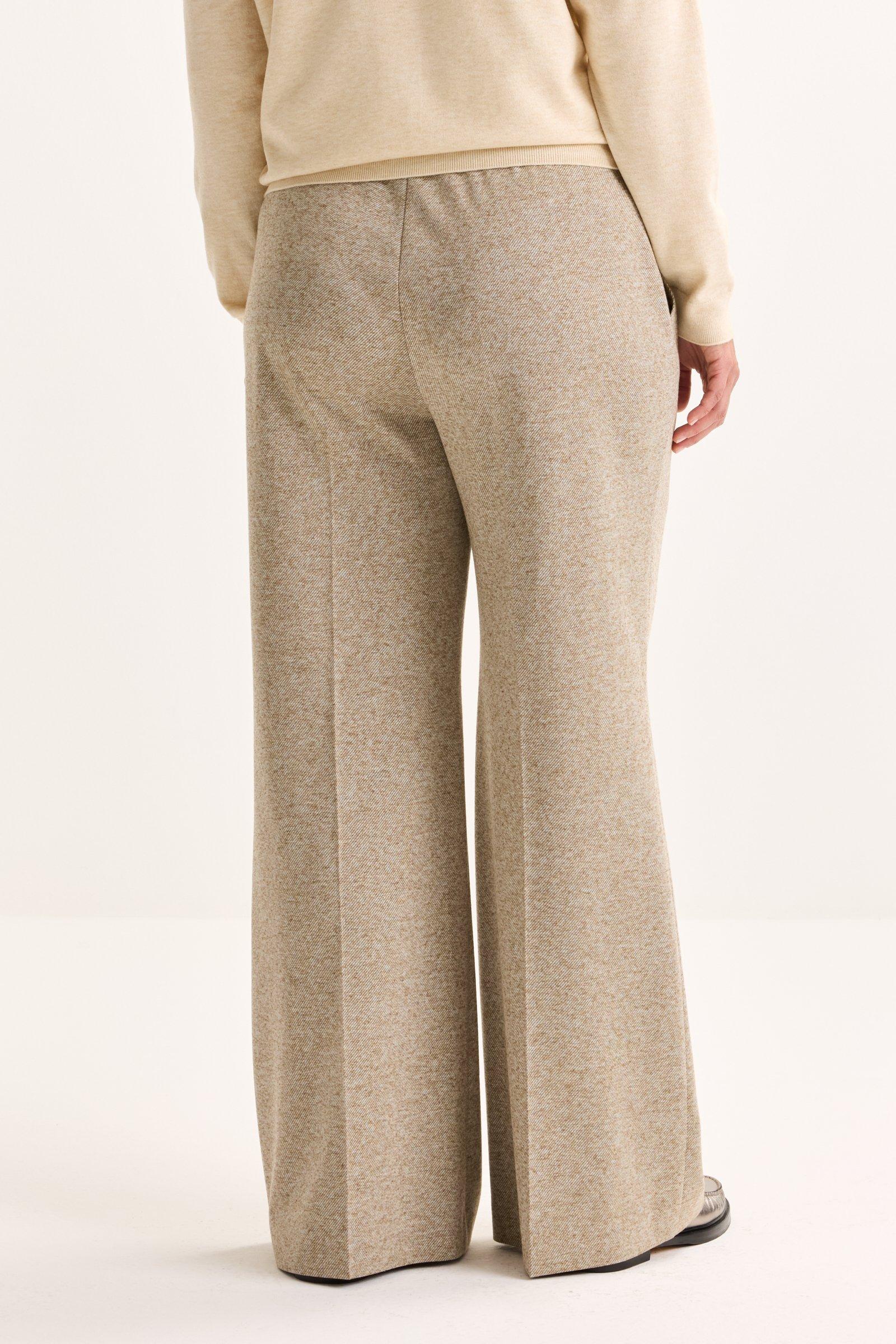 Broeken - Broek in wollige twill met taille-elastiek