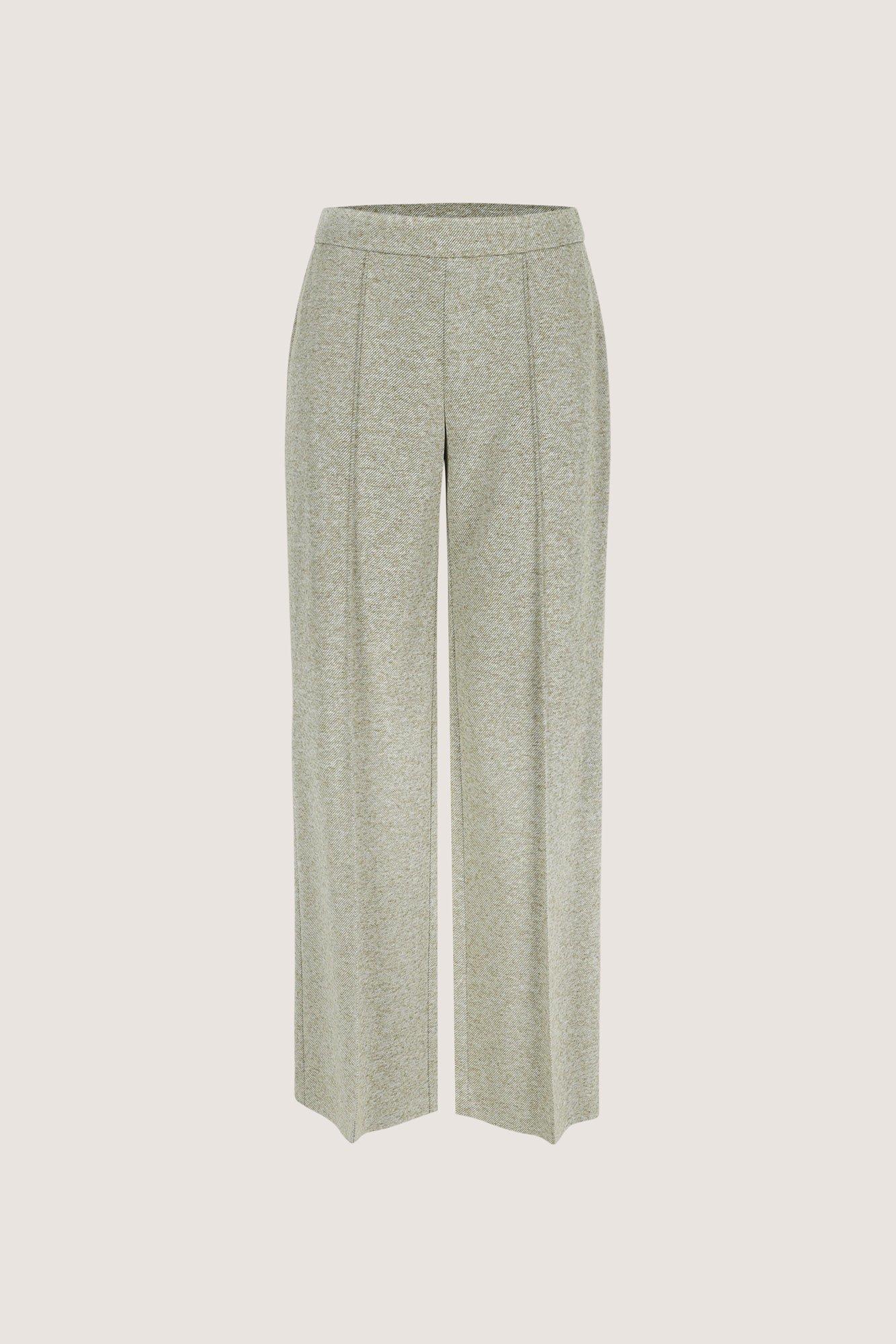 Broeken - Broek in wollige twill met taille-elastiek