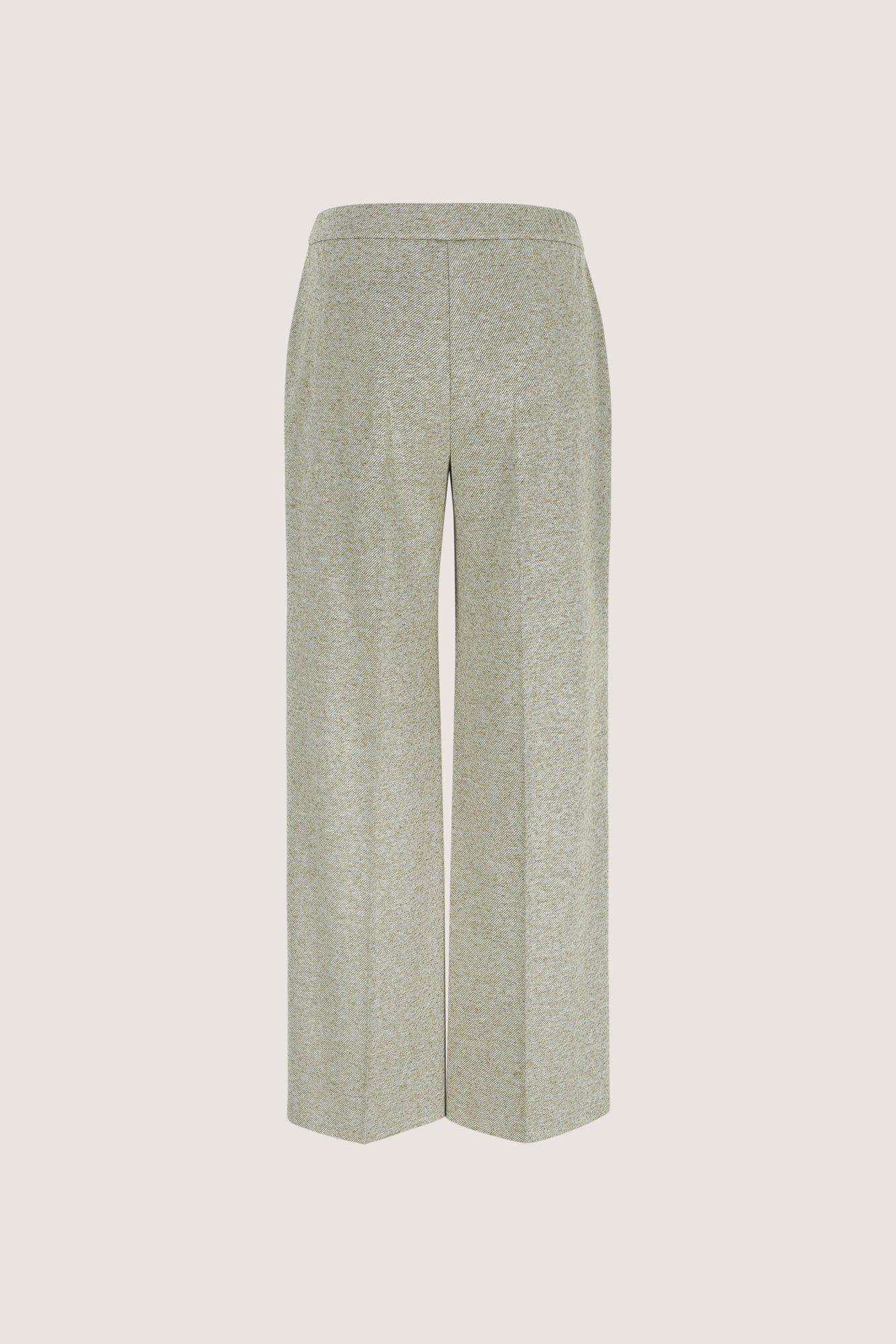 Broeken - Broek in wollige twill met taille-elastiek