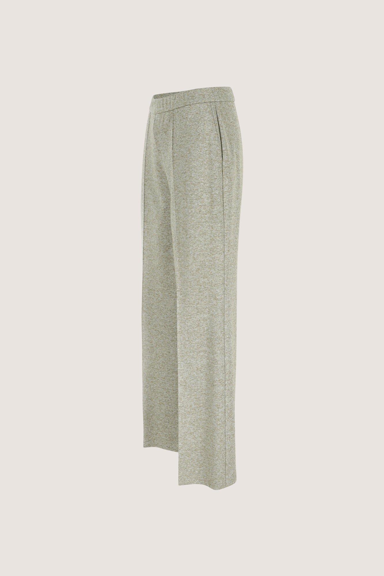 Broeken - Broek in wollige twill met taille-elastiek