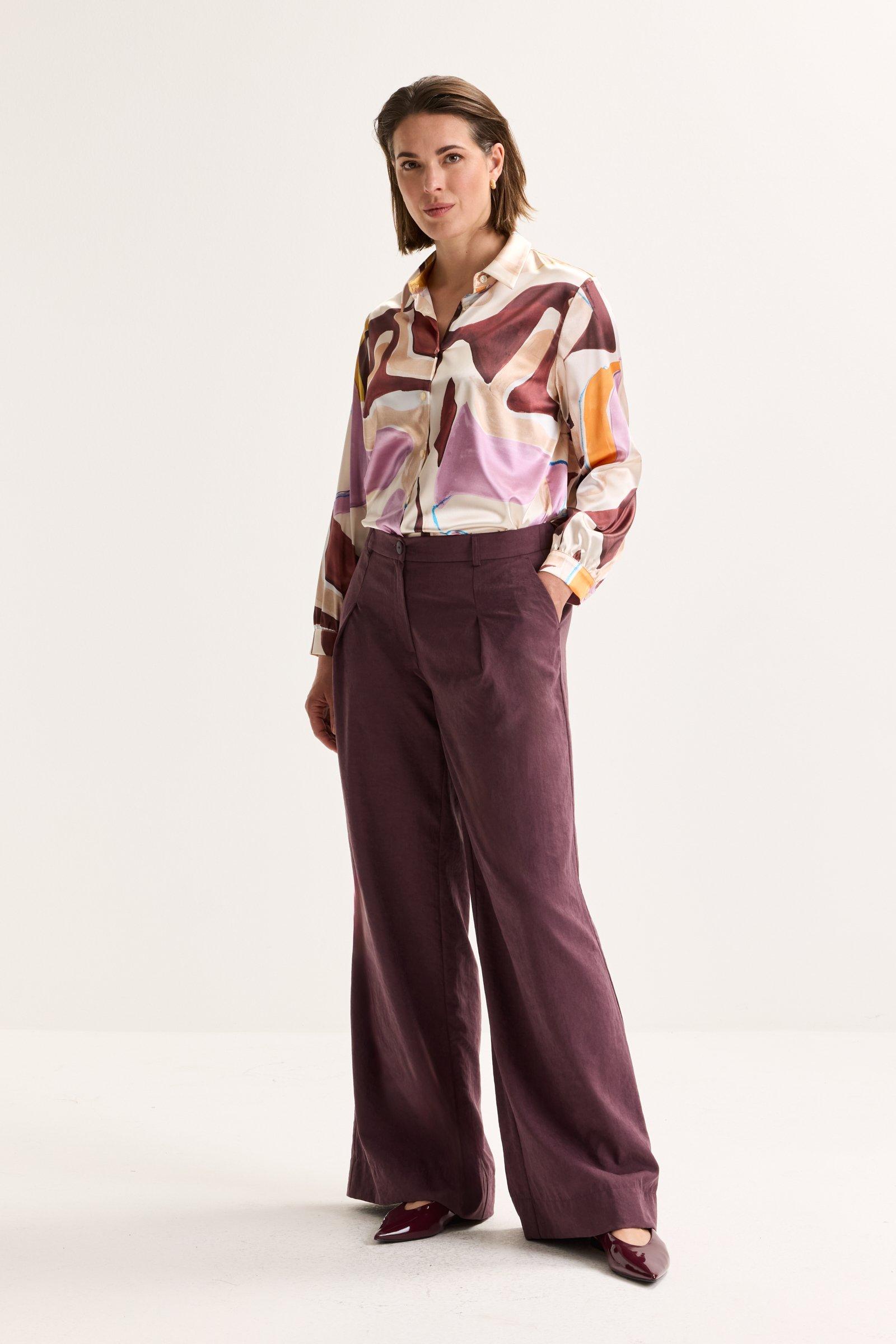 Mayerline Wijde Peachskin Broek Met Bandplooi