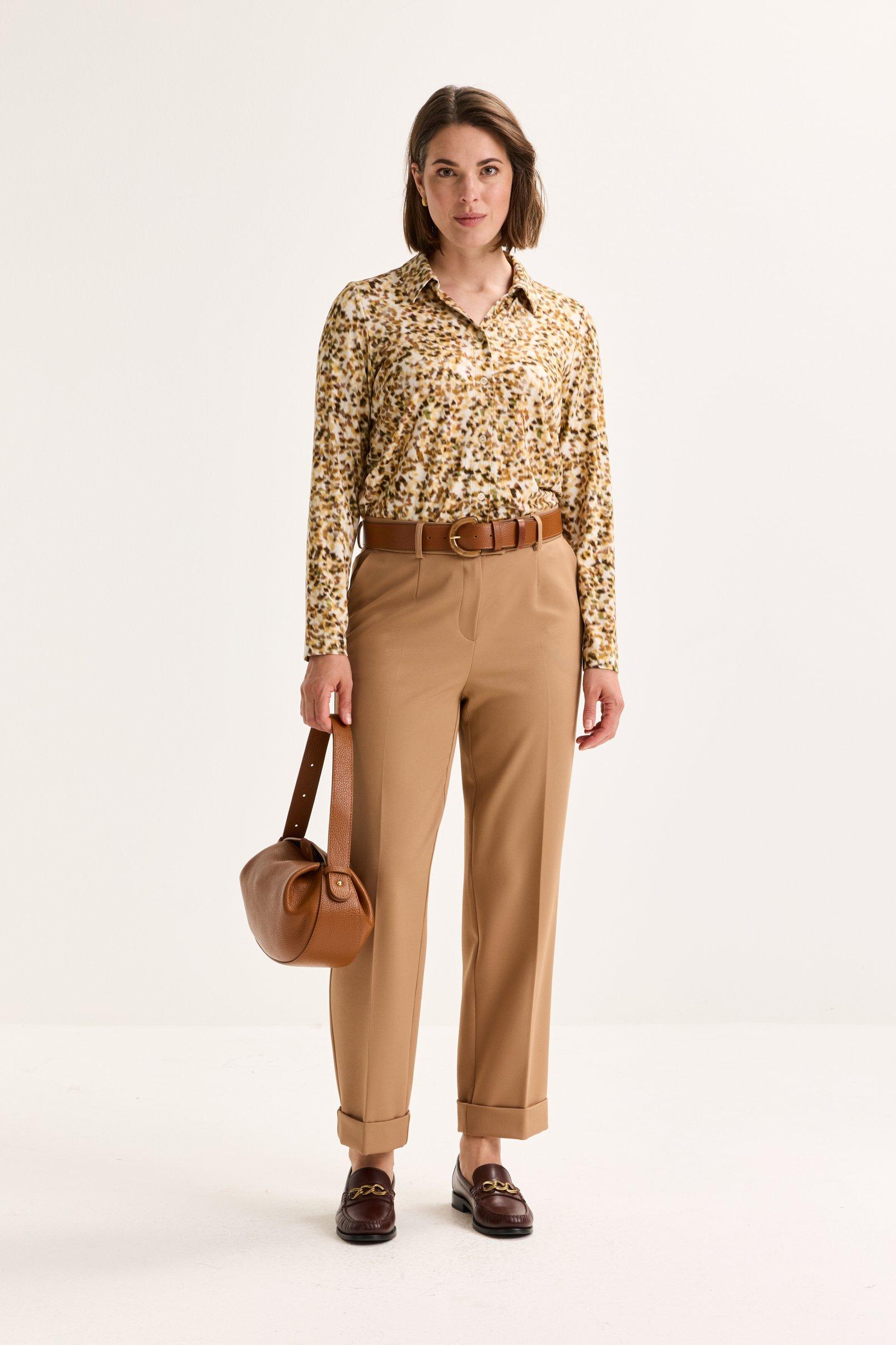 Hemden - Easy care hemdblouse in jersey met abstracte print