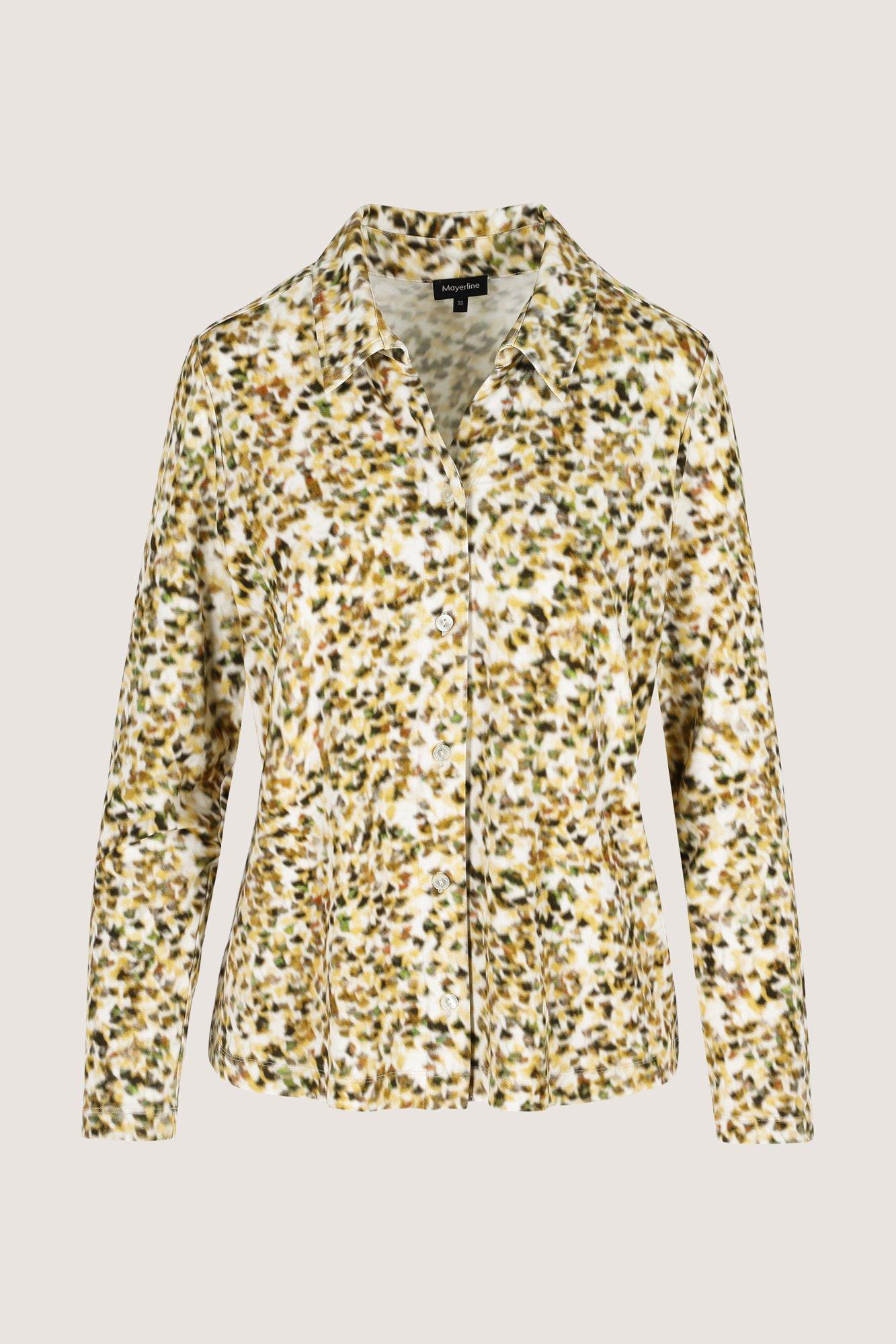 Hemden - Easy care hemdblouse in jersey met abstracte print