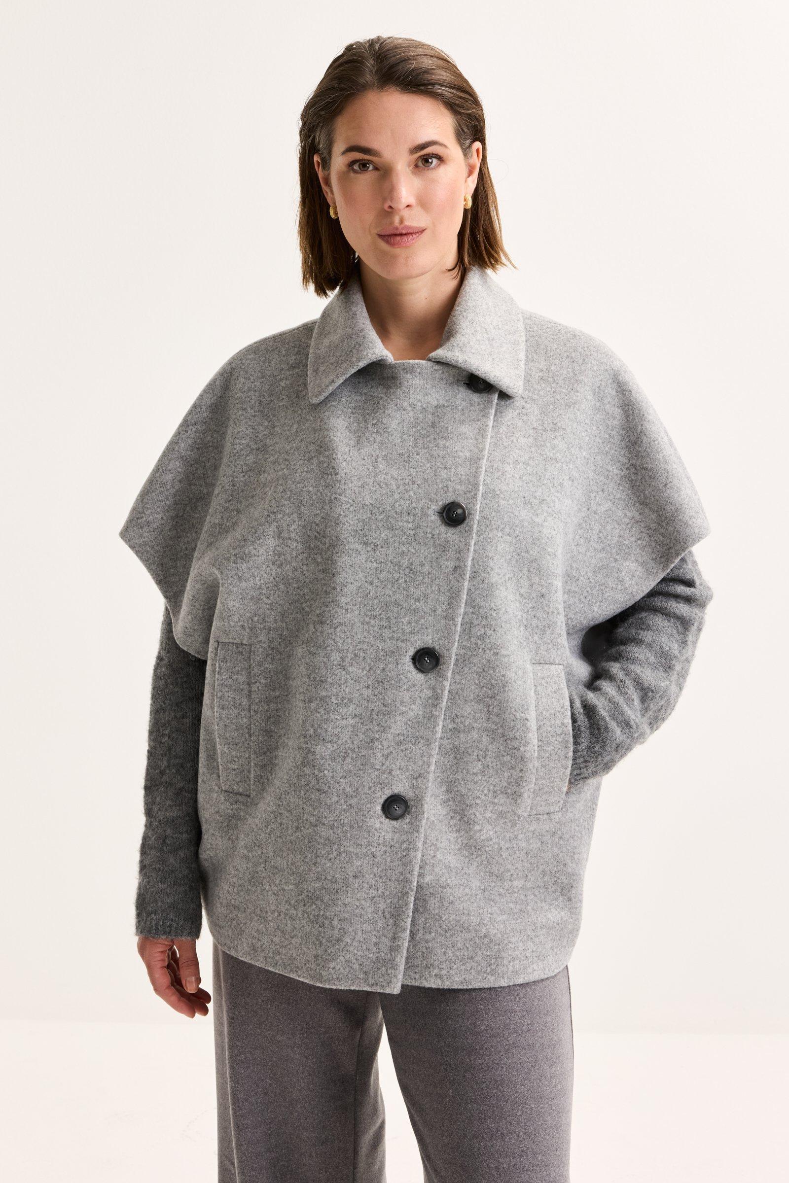 Cape courte en tissu chiné - null - ame
