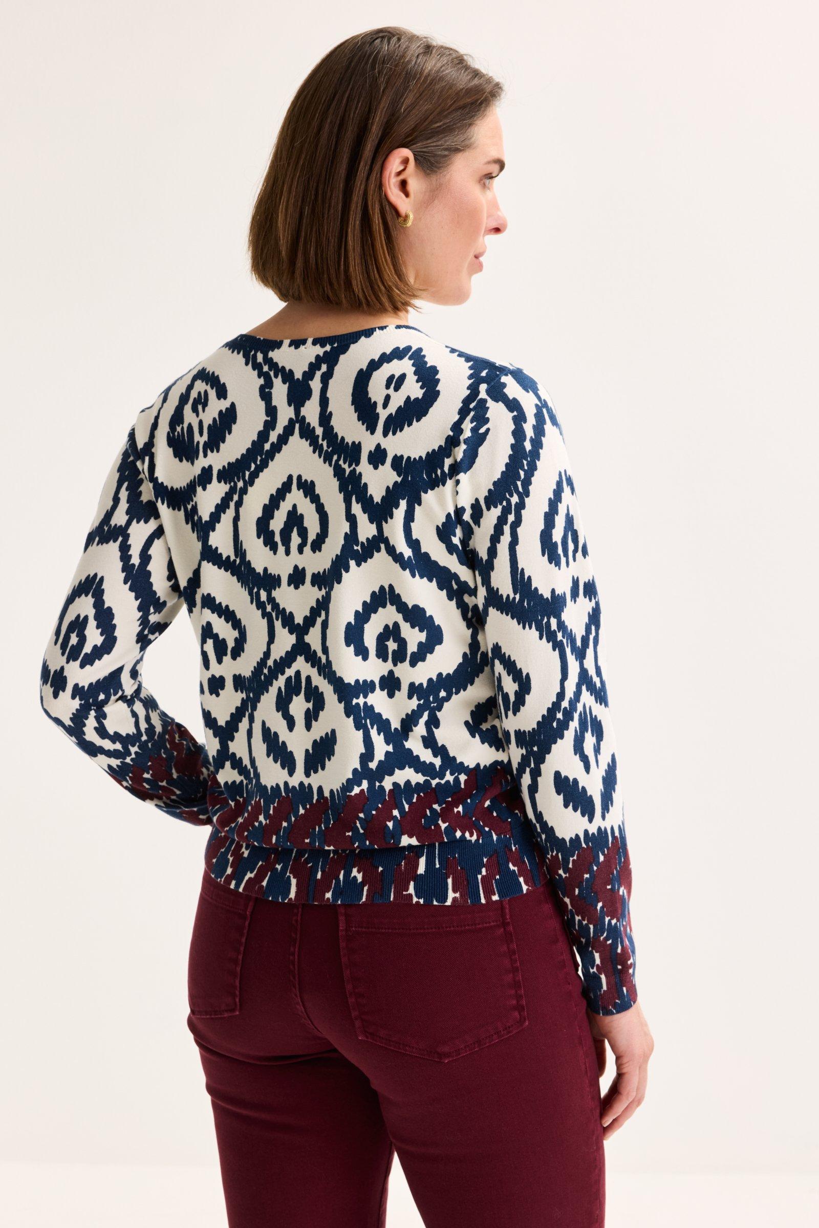 Truien - V-halstrui met abstracte print