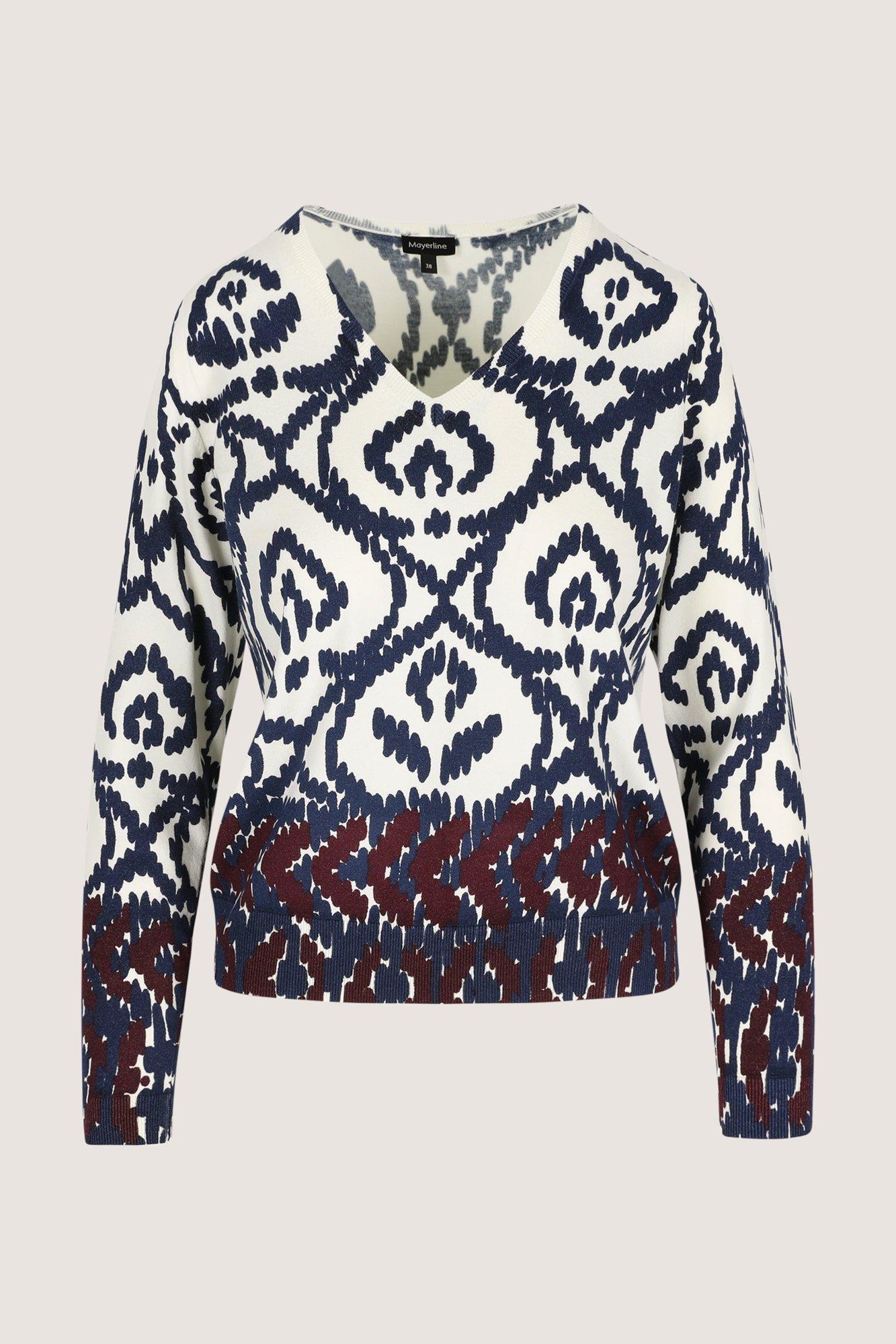 Truien - V-halstrui met abstracte print