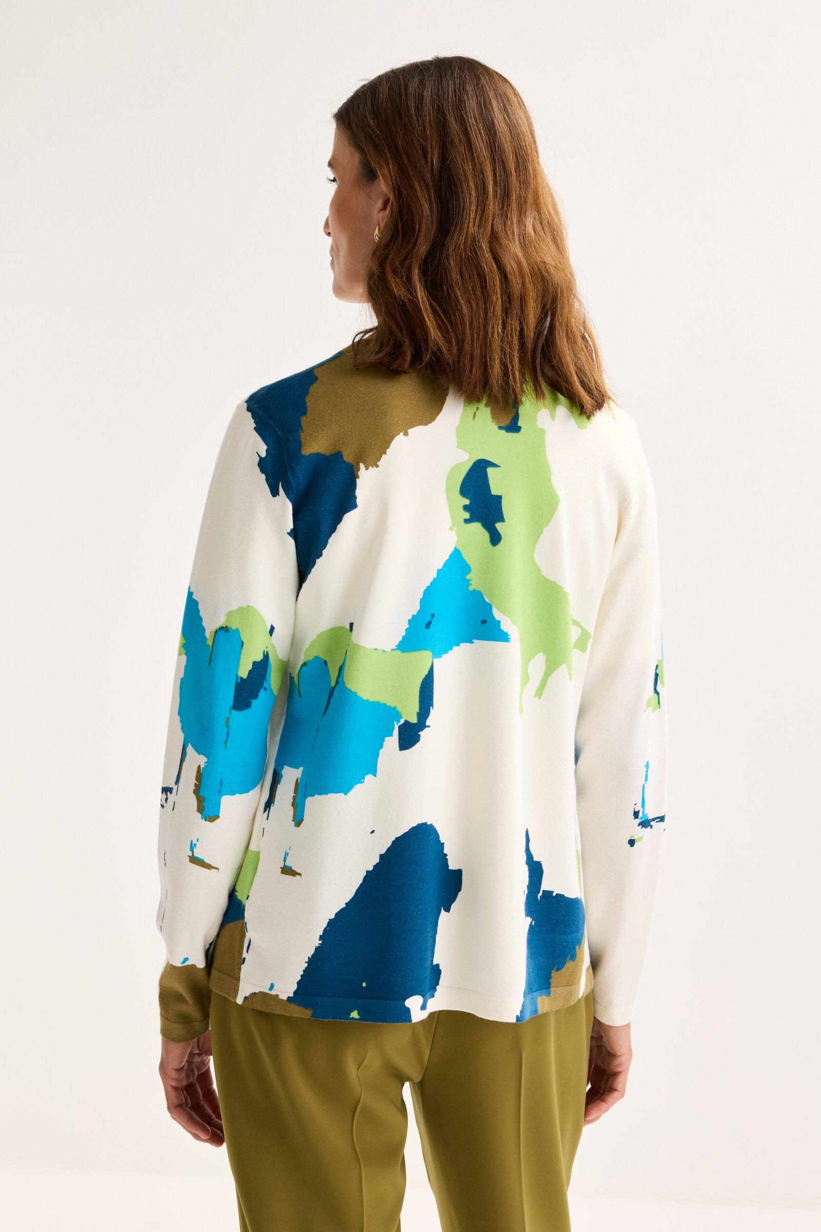 Cardigan - Fijne cardigan met abstracte print