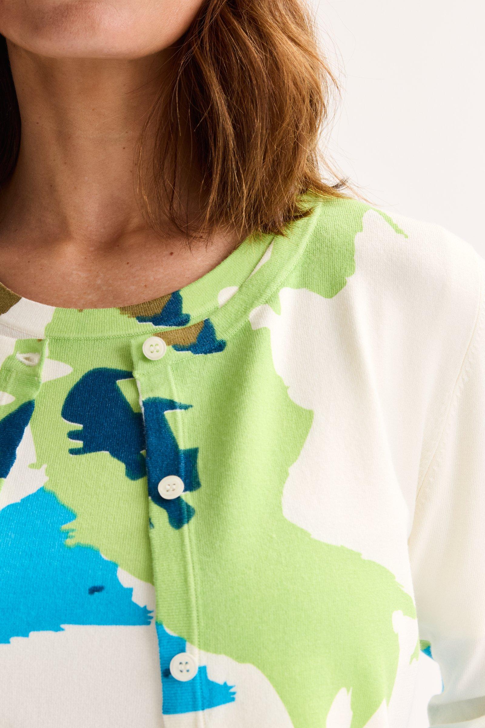 Cardigan - Fijne cardigan met abstracte print