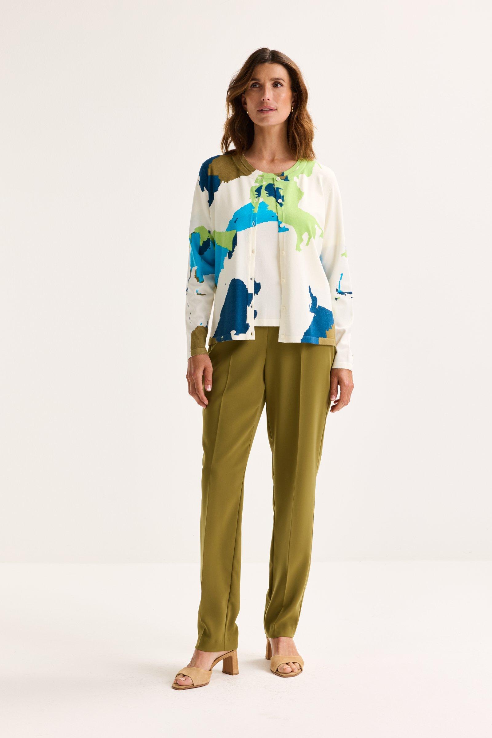 Cardigan - Fijne cardigan met abstracte print