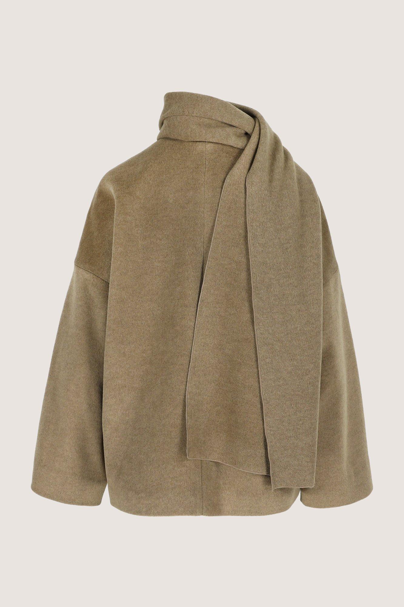 Manteaux - Manteau évasé court à col châle amovible
