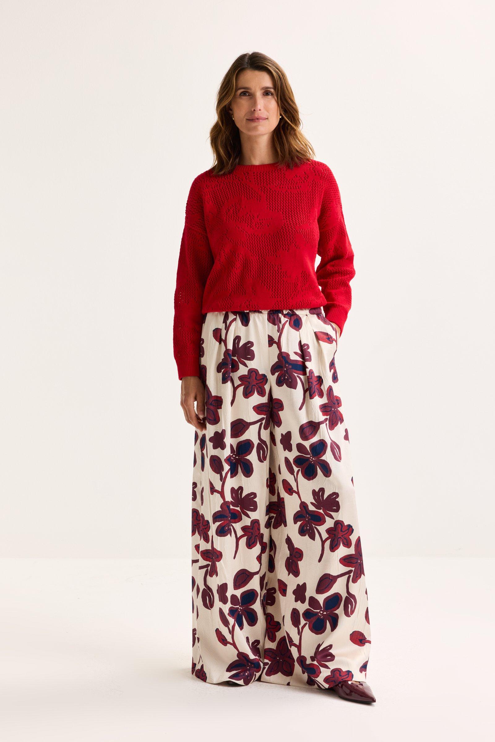Pantalon palazzo à pinces 