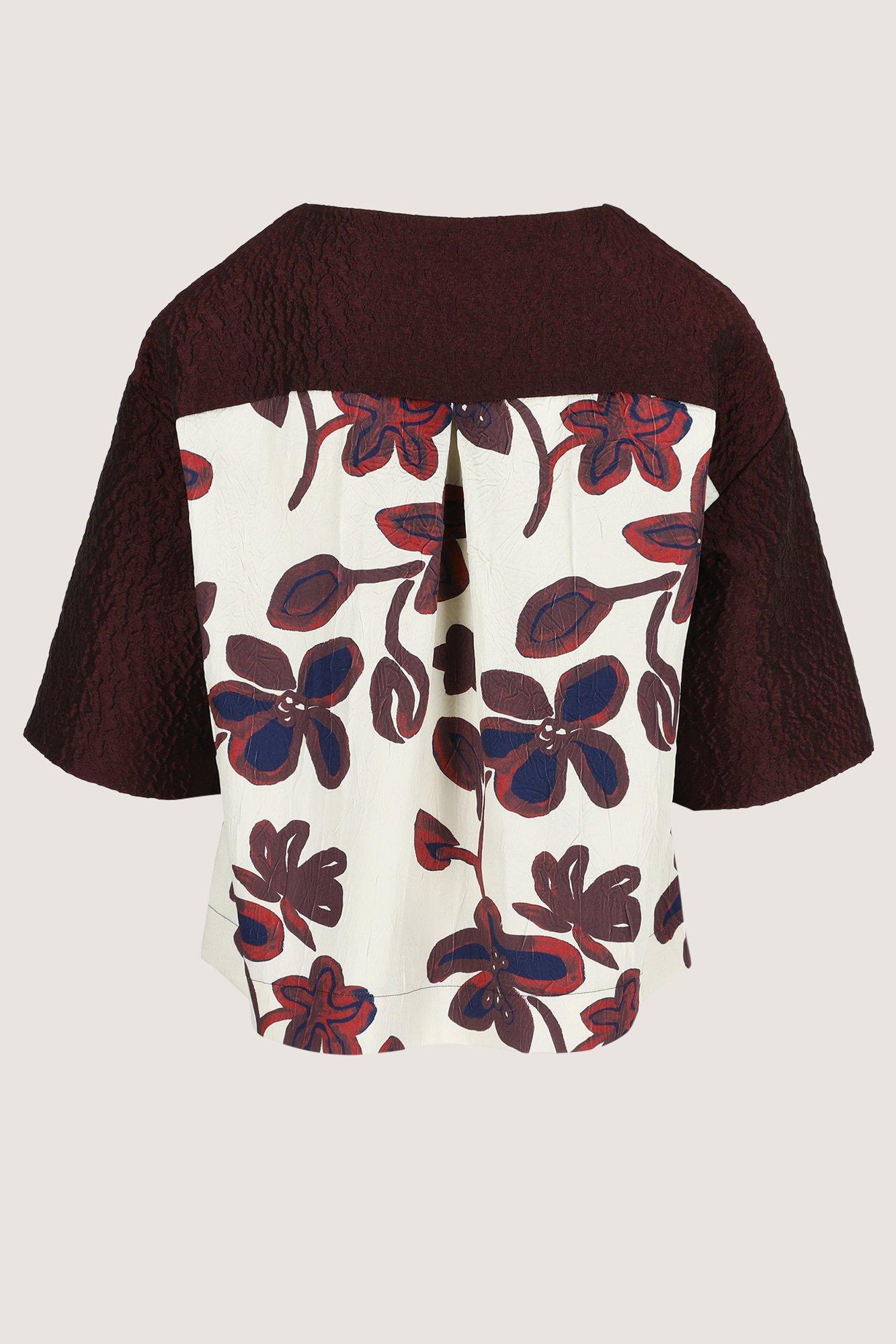 Hemden - Boxy blouse met gebloemd rugstuk