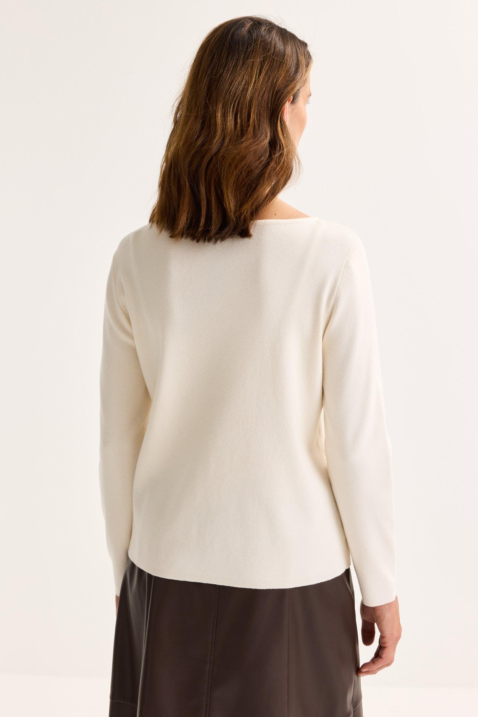 Pulls - Pull fin c&ocirc;tel&eacute; avec broderie en mohair