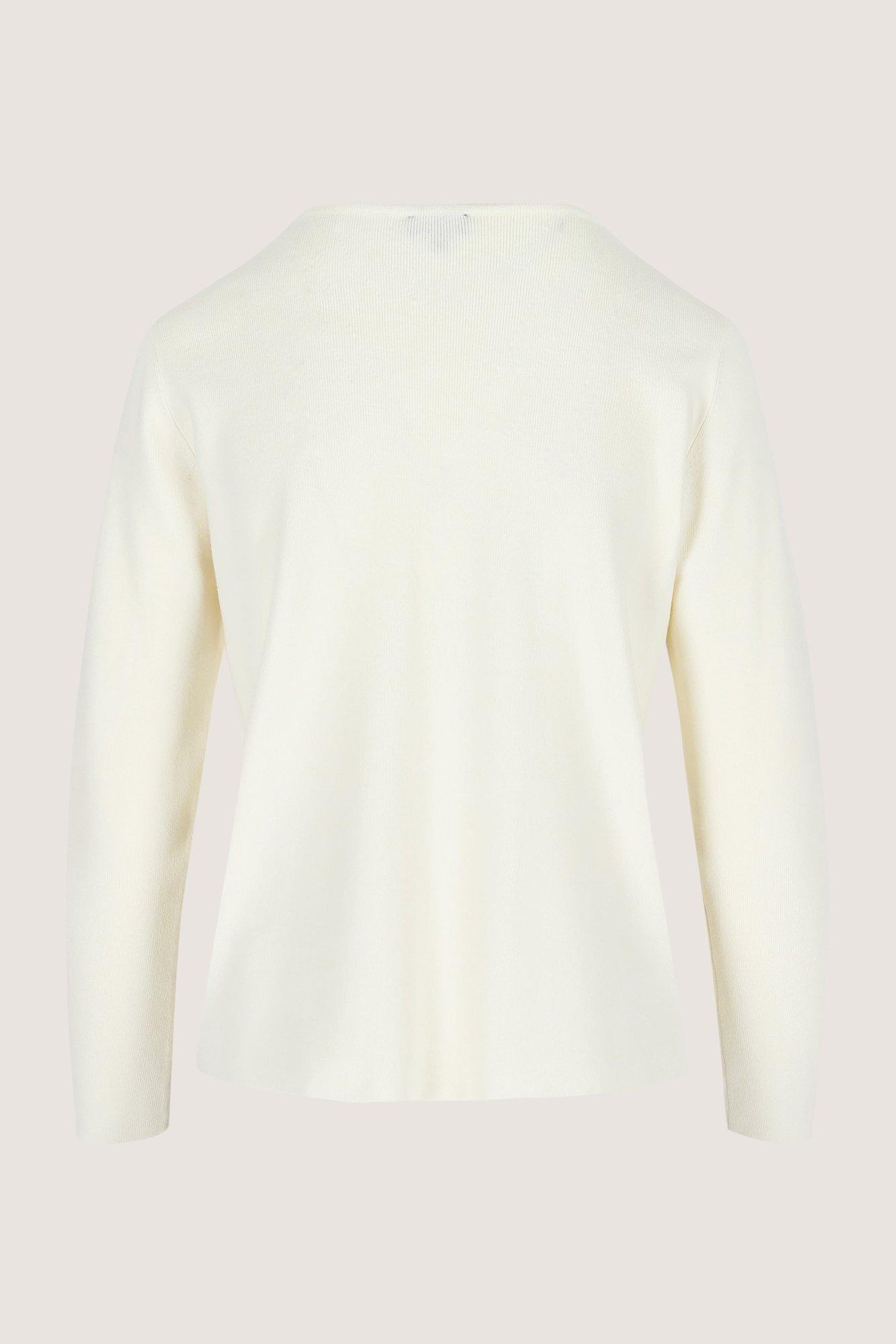 Truien - Trui met fijne rib en pluizig borduurwerk