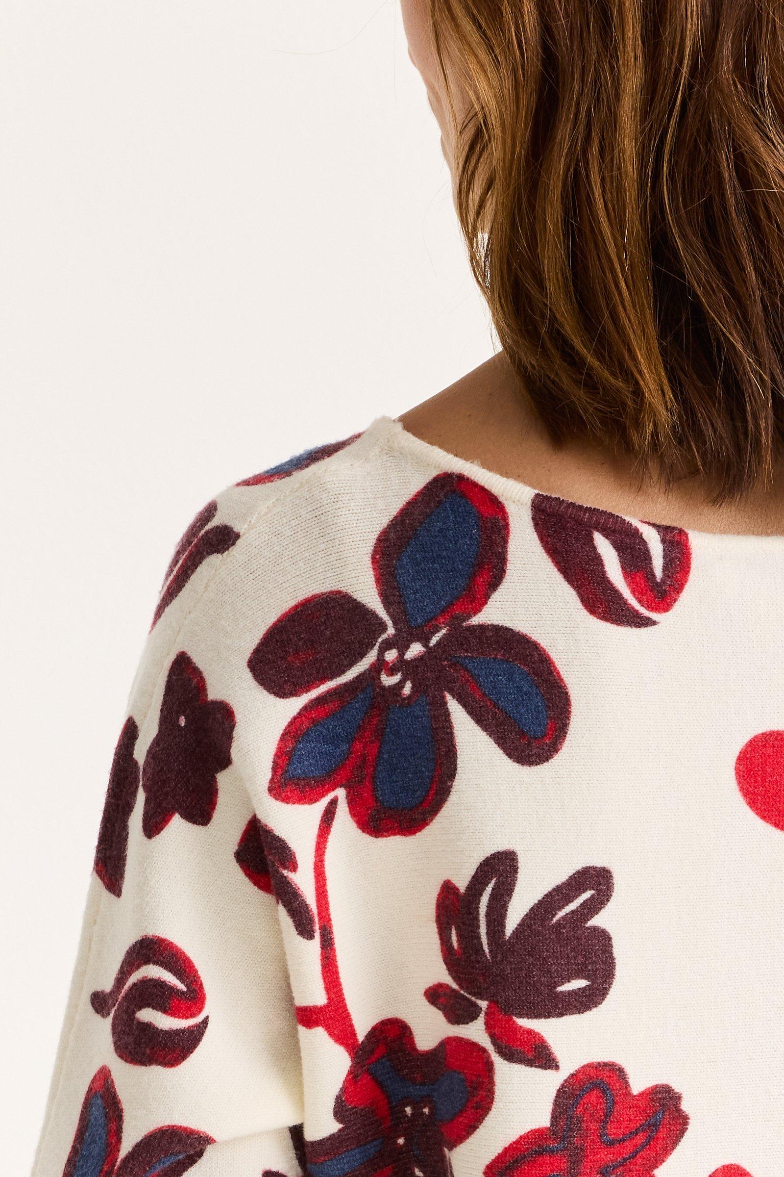 Truien - Vleermuistrui met bloemenprint