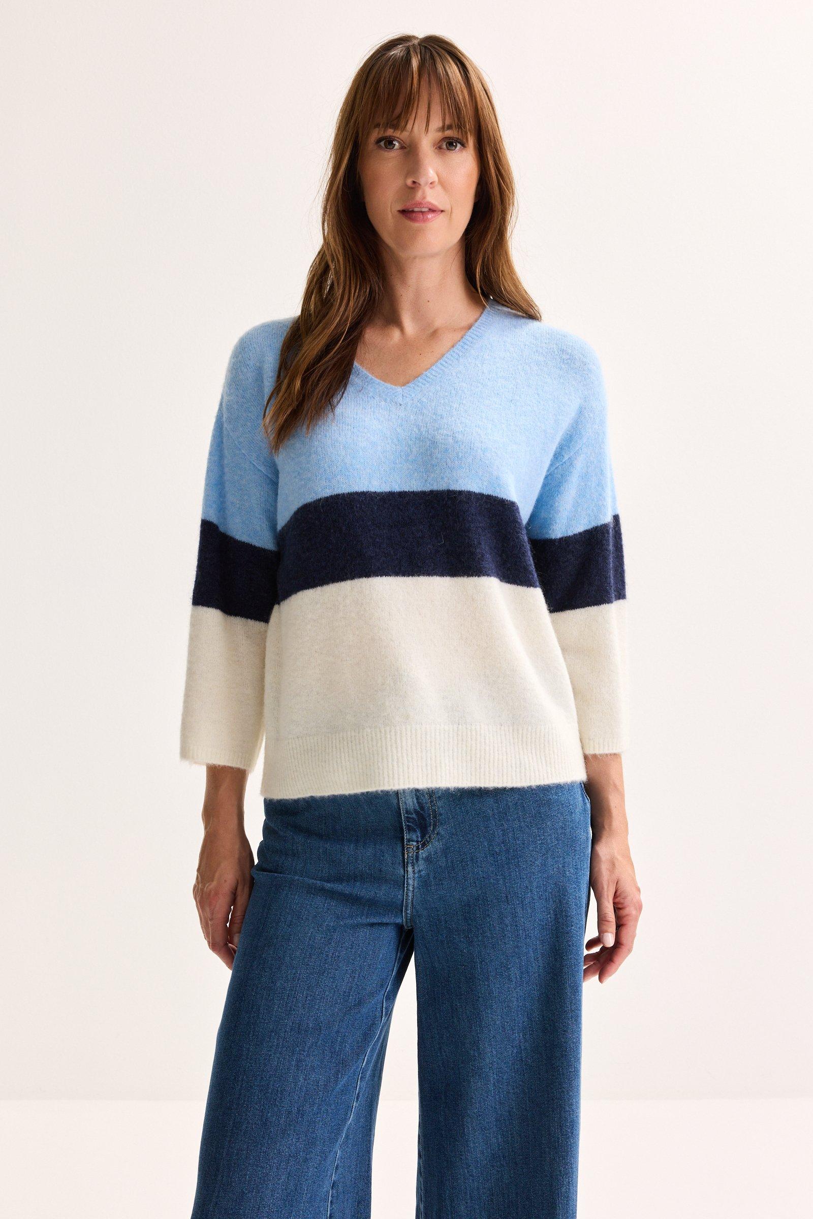 Trui in mohairmix met V-hals