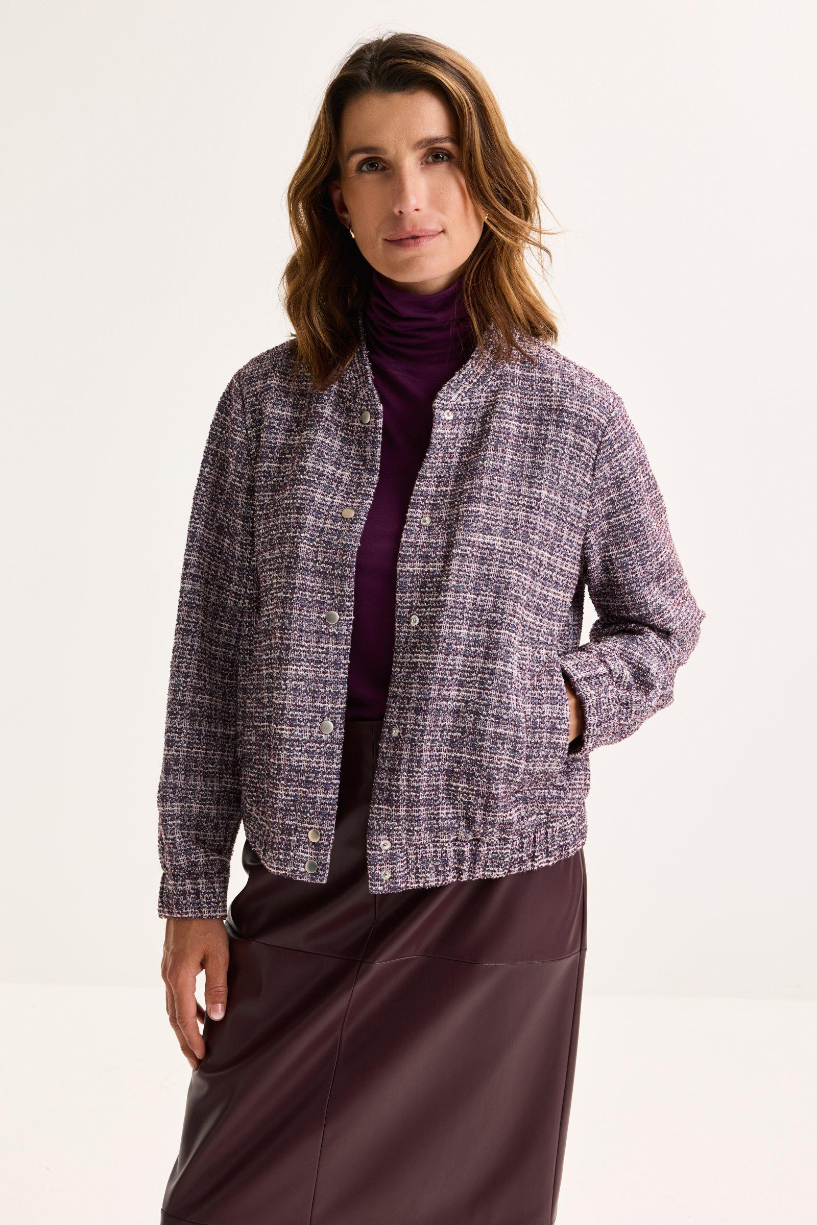 Blazers - Blouson bomber en tweed jersey avec lurex