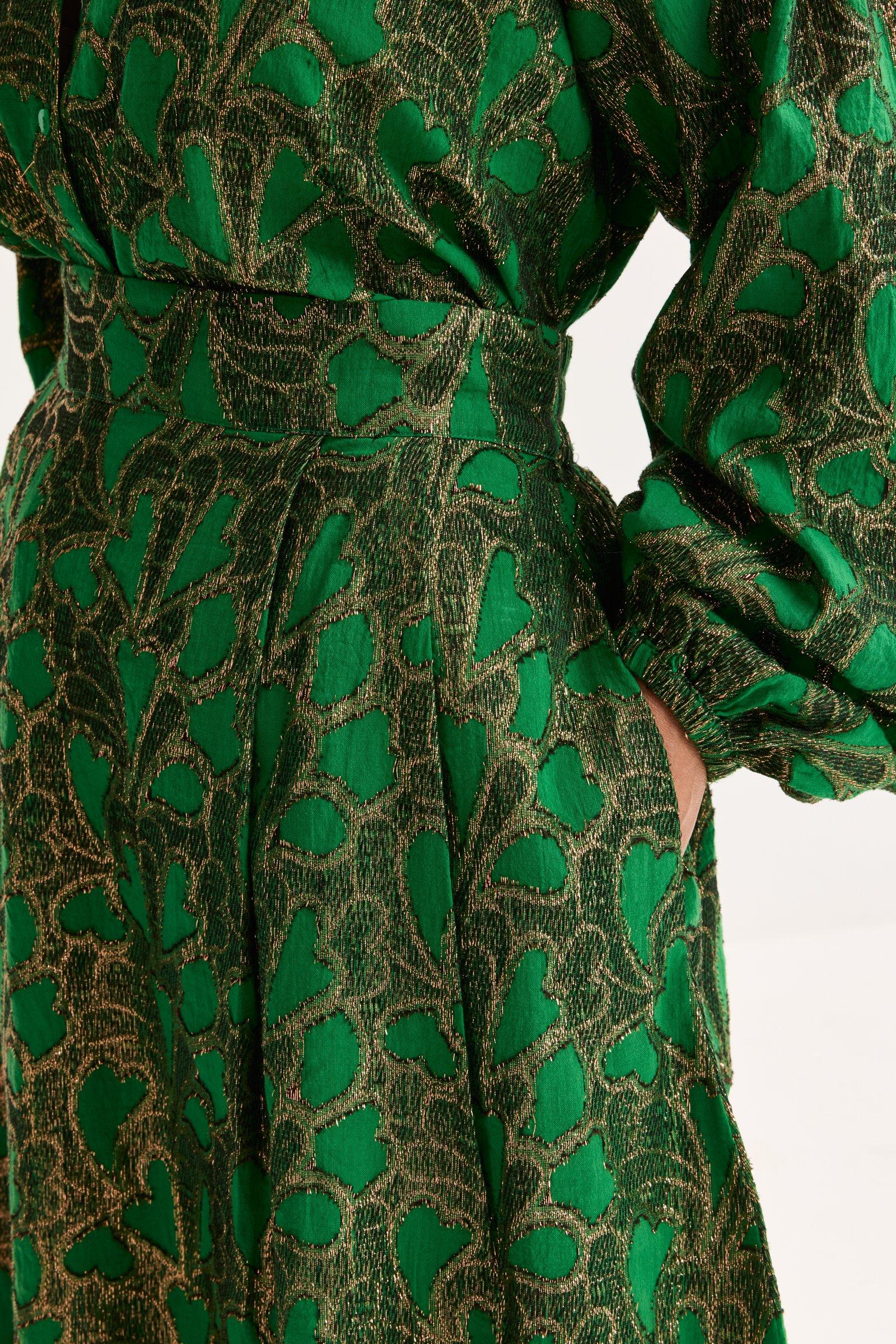 Jupes - Jupe évaséé en jacquard à fil doré
