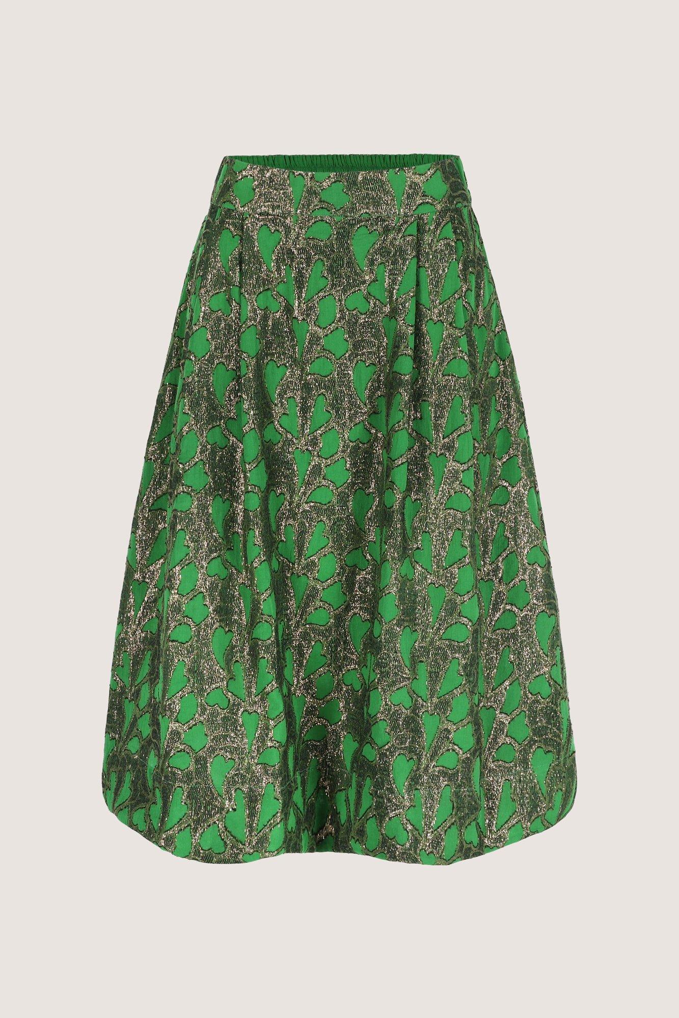 Jupes - Jupe évaséé en jacquard à fil doré
