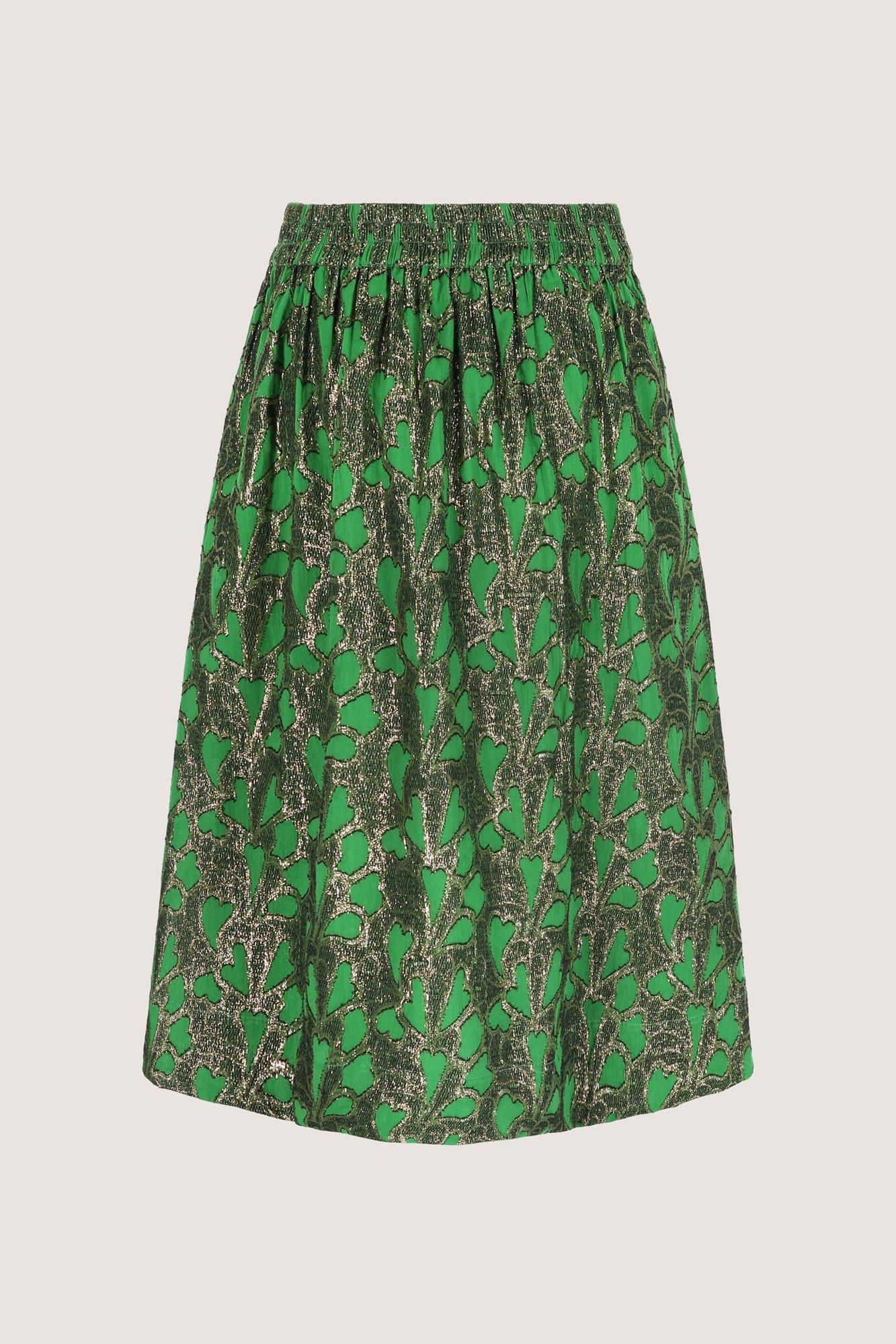Jupes - Jupe évaséé en jacquard à fil doré