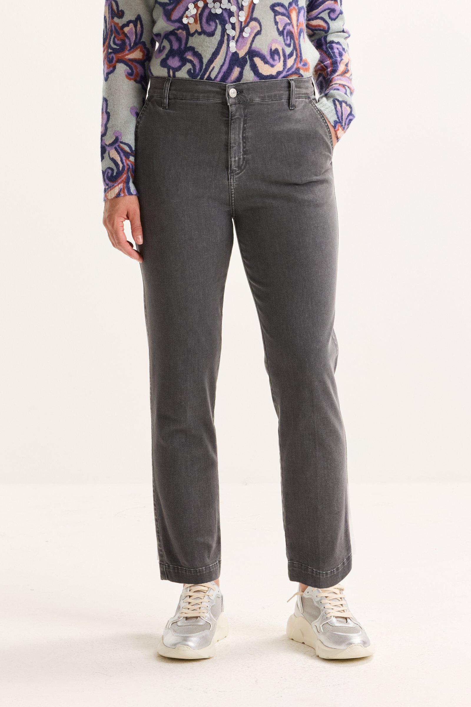 Broeken - Jeans met hoge taille in elastisch denim