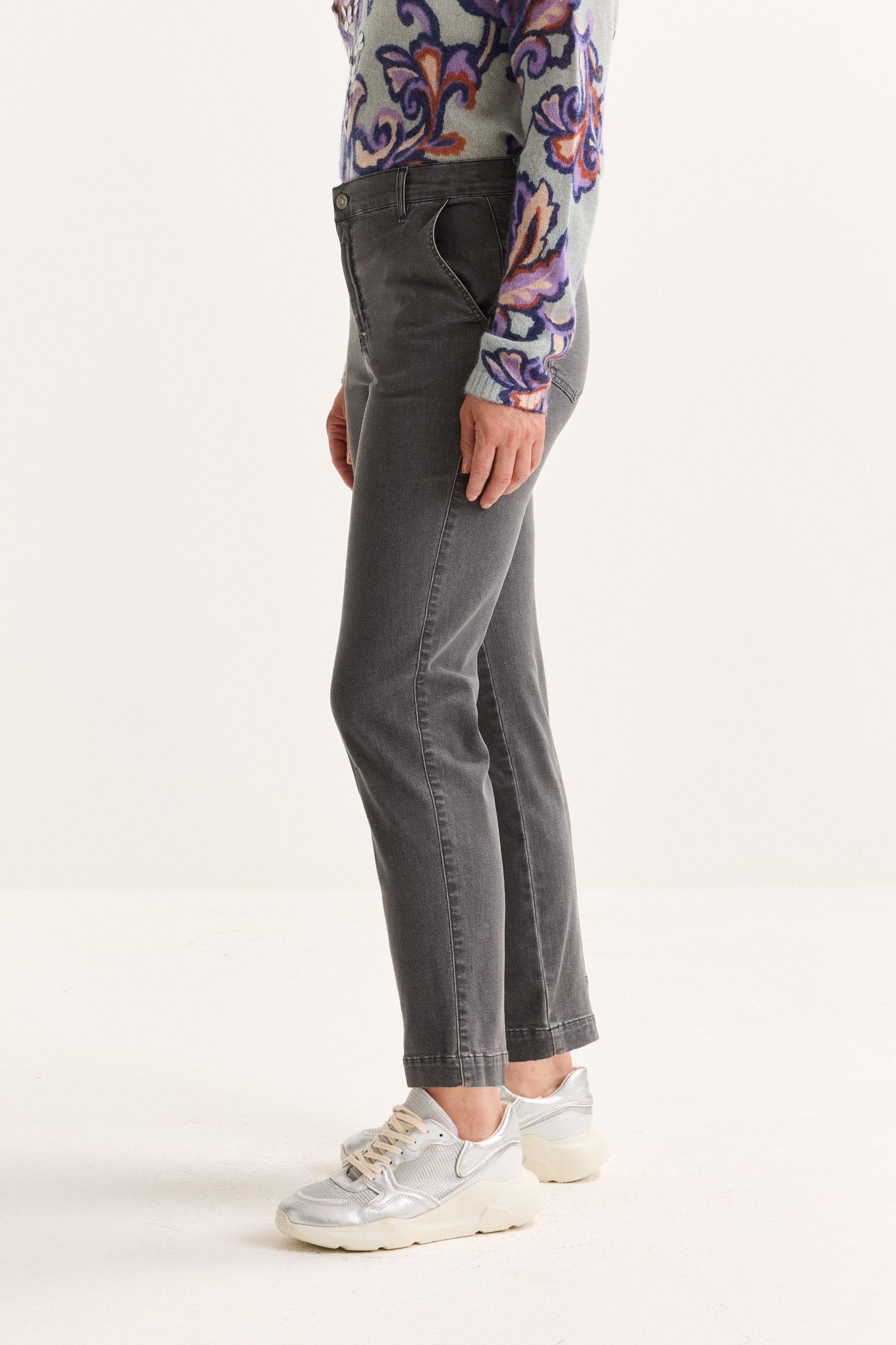 Broeken - Jeans met hoge taille in elastisch denim