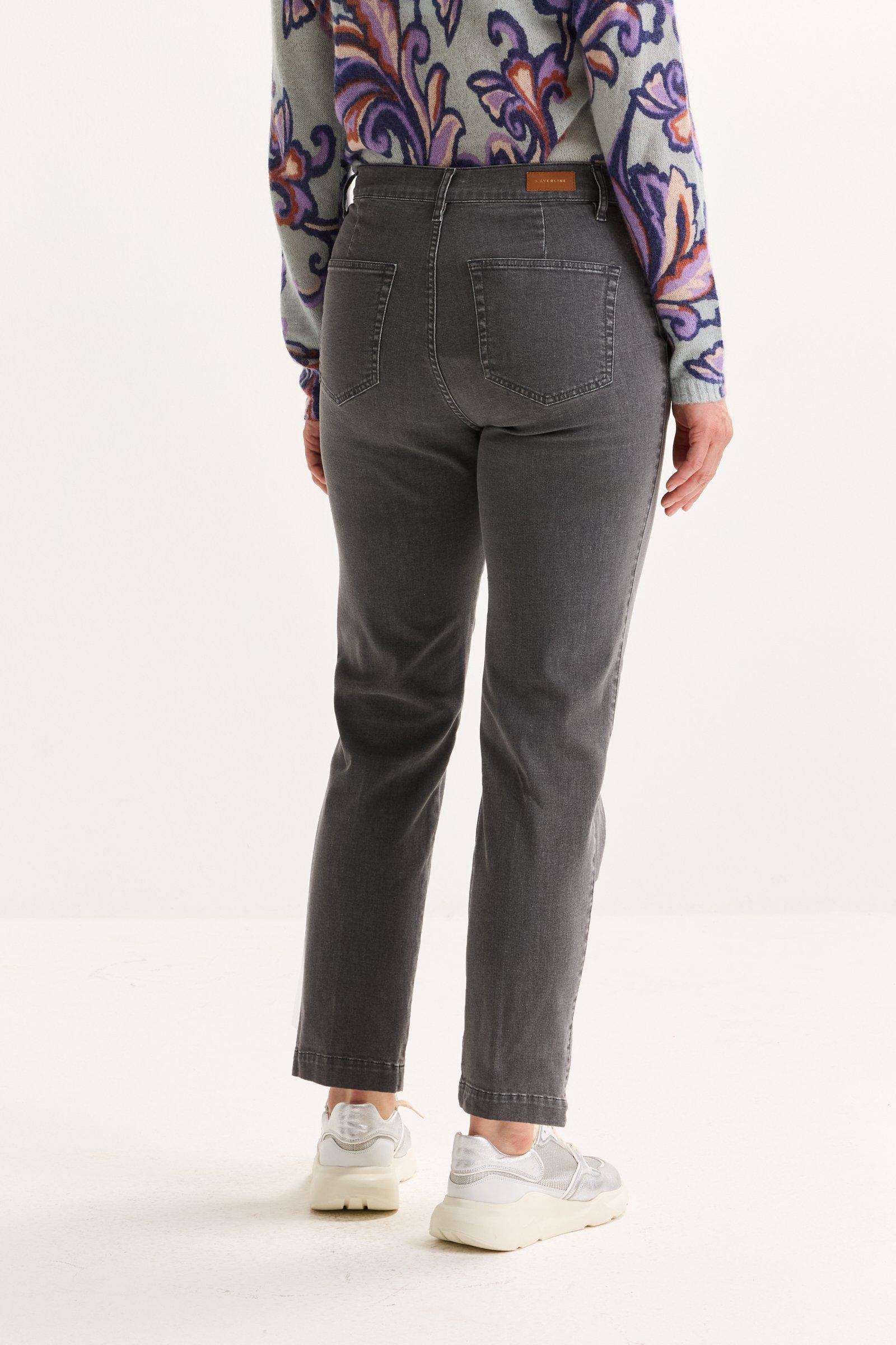 Broeken - Jeans met hoge taille in elastisch denim
