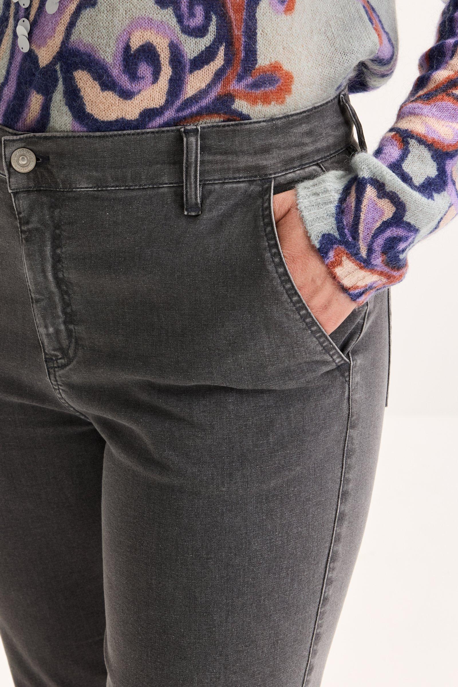 Broeken - Jeans met hoge taille in elastisch denim