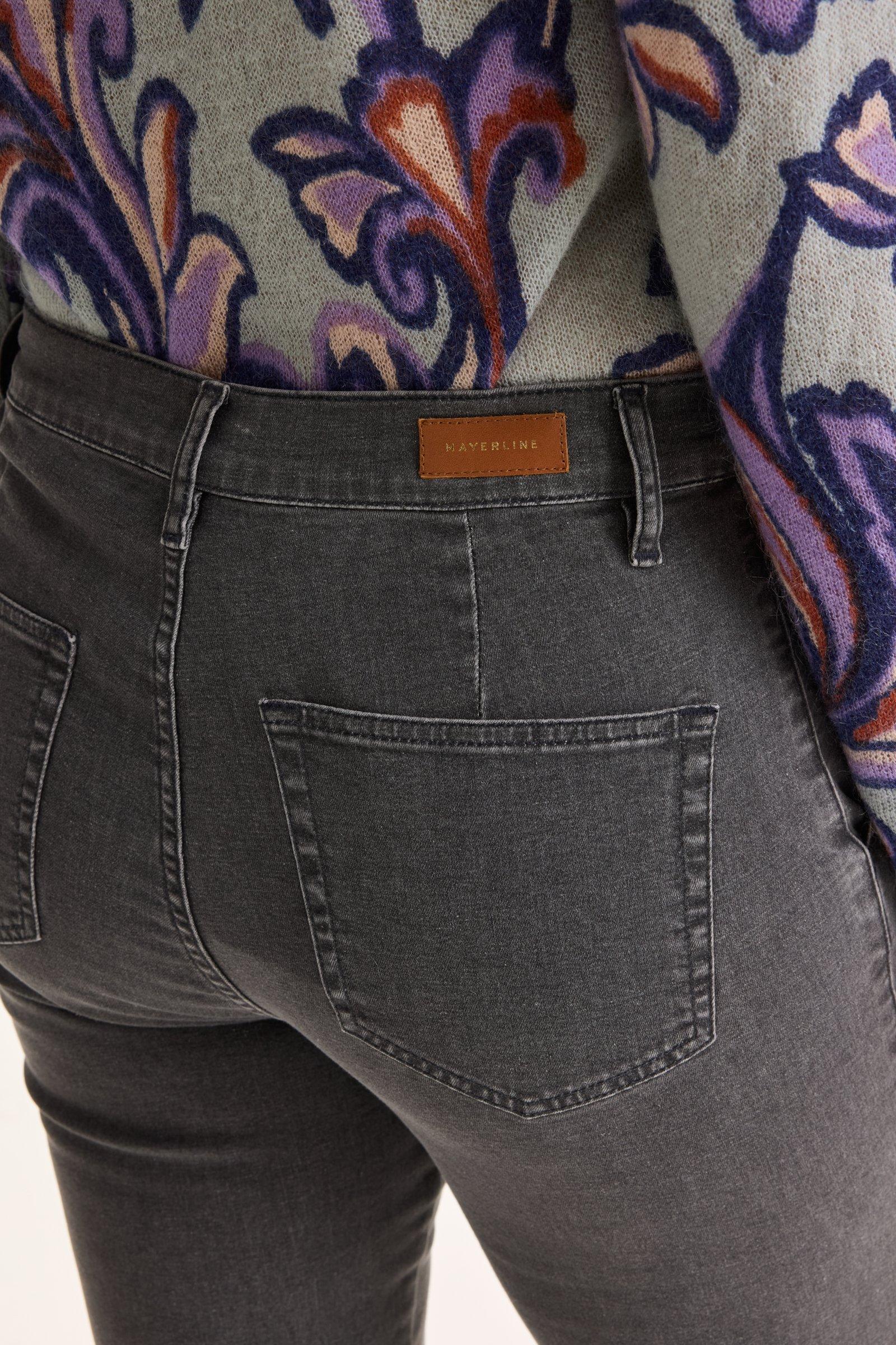 Broeken - Jeans met hoge taille in elastisch denim