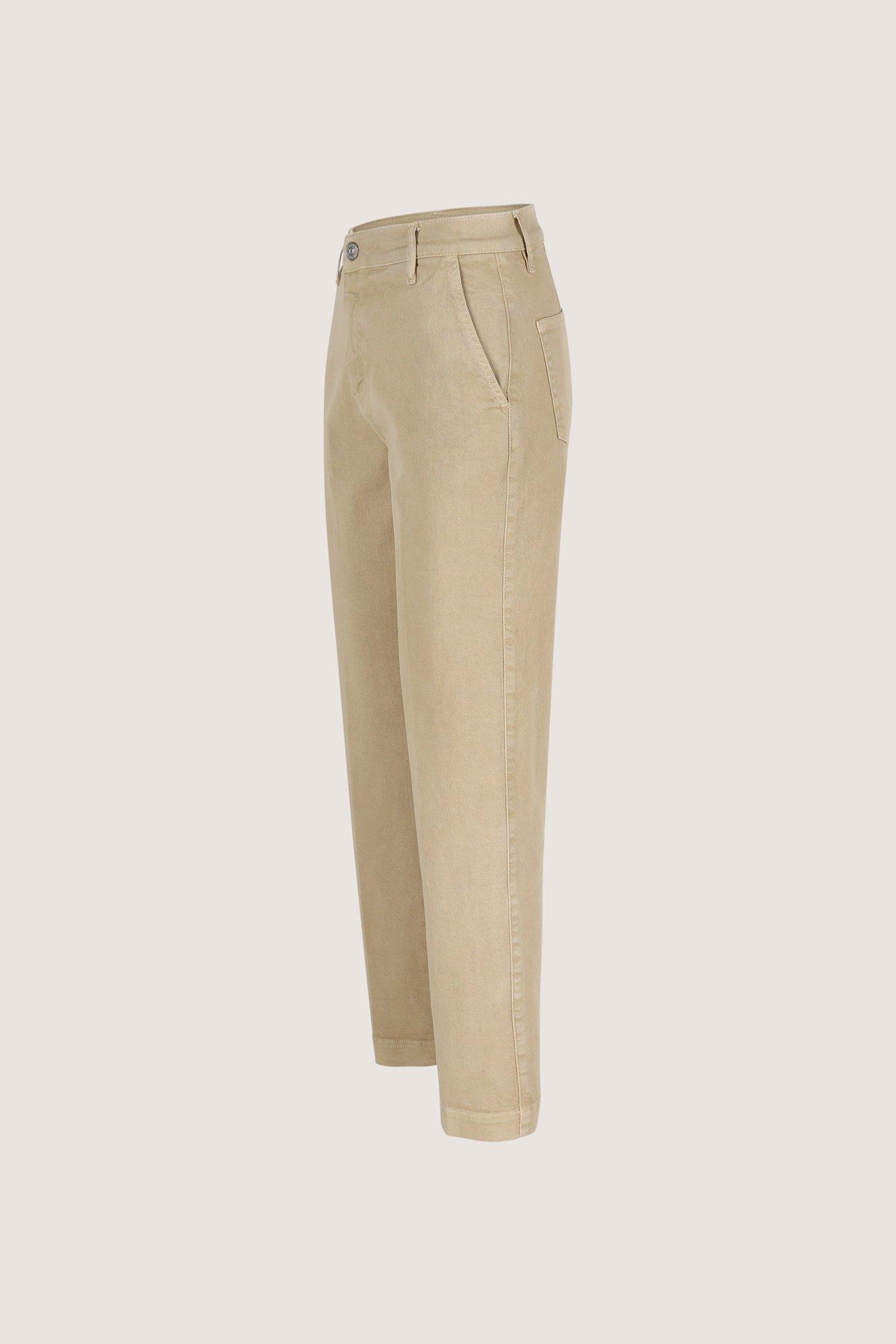 Broeken - Chino met hoge taille in stretchkatoen.