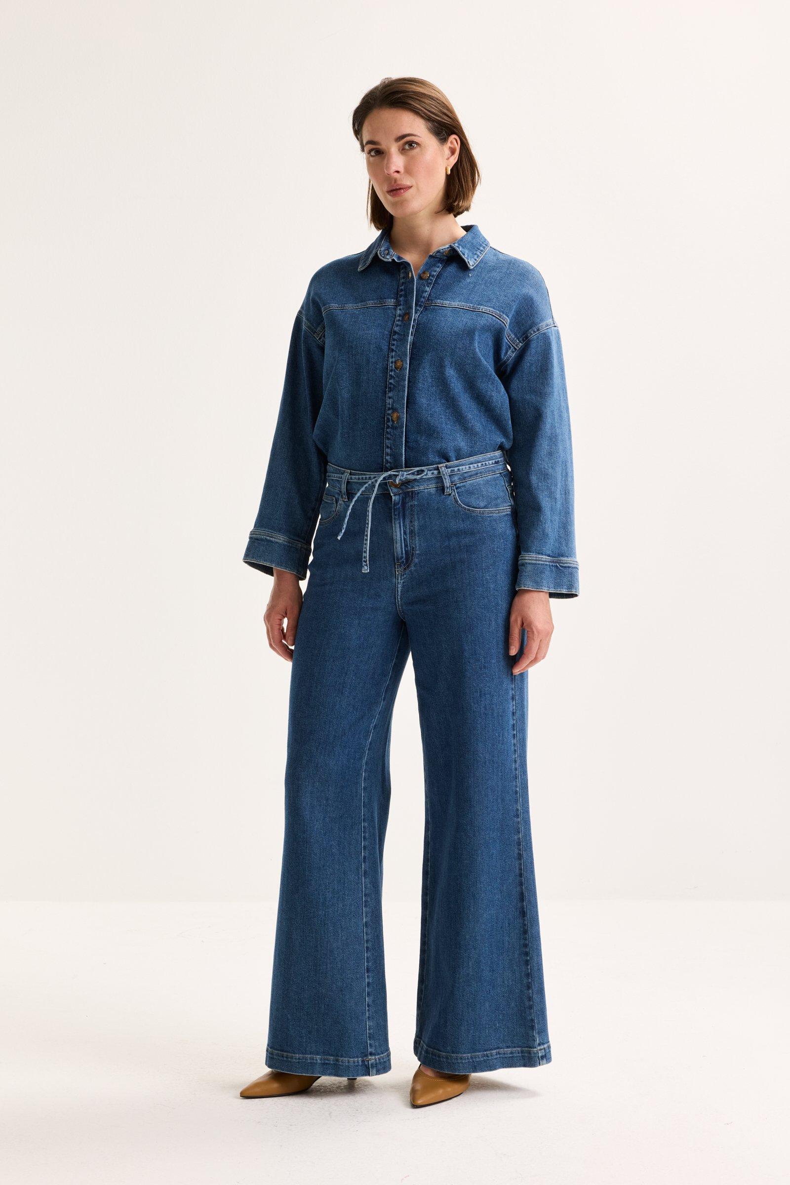 Améline Wijde Jeans In Fijn Elastisch Denim