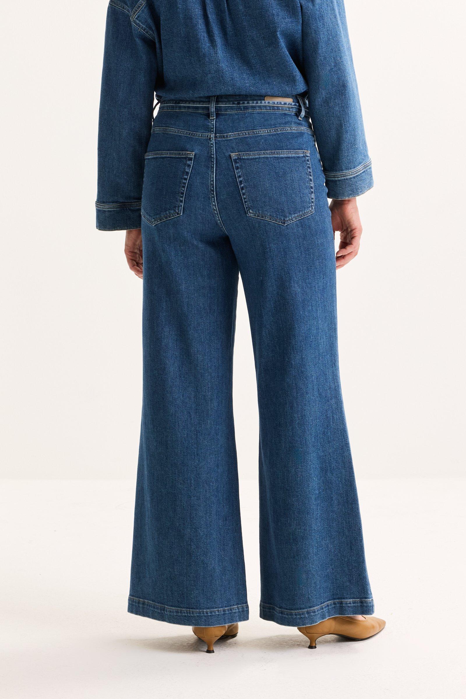 Pantalons - Jeans large en denim stretch fin