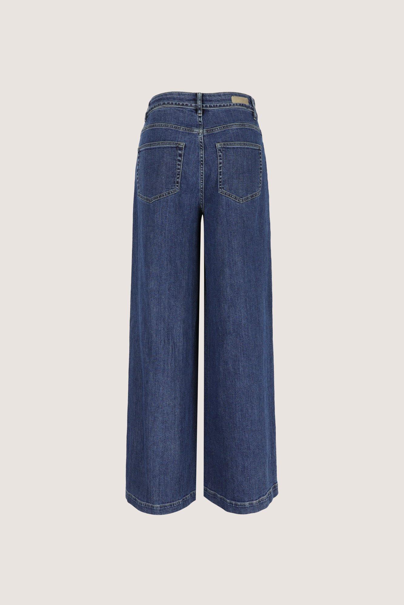 Broeken - Wijde jeans in fijn elastisch denim