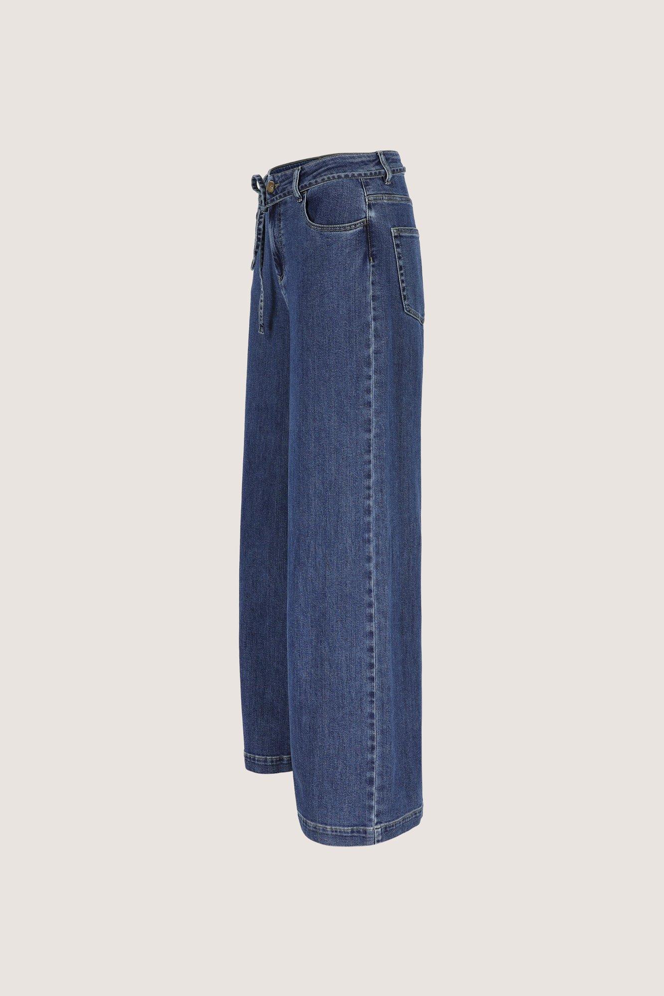 Broeken - Wijde jeans in fijn elastisch denim