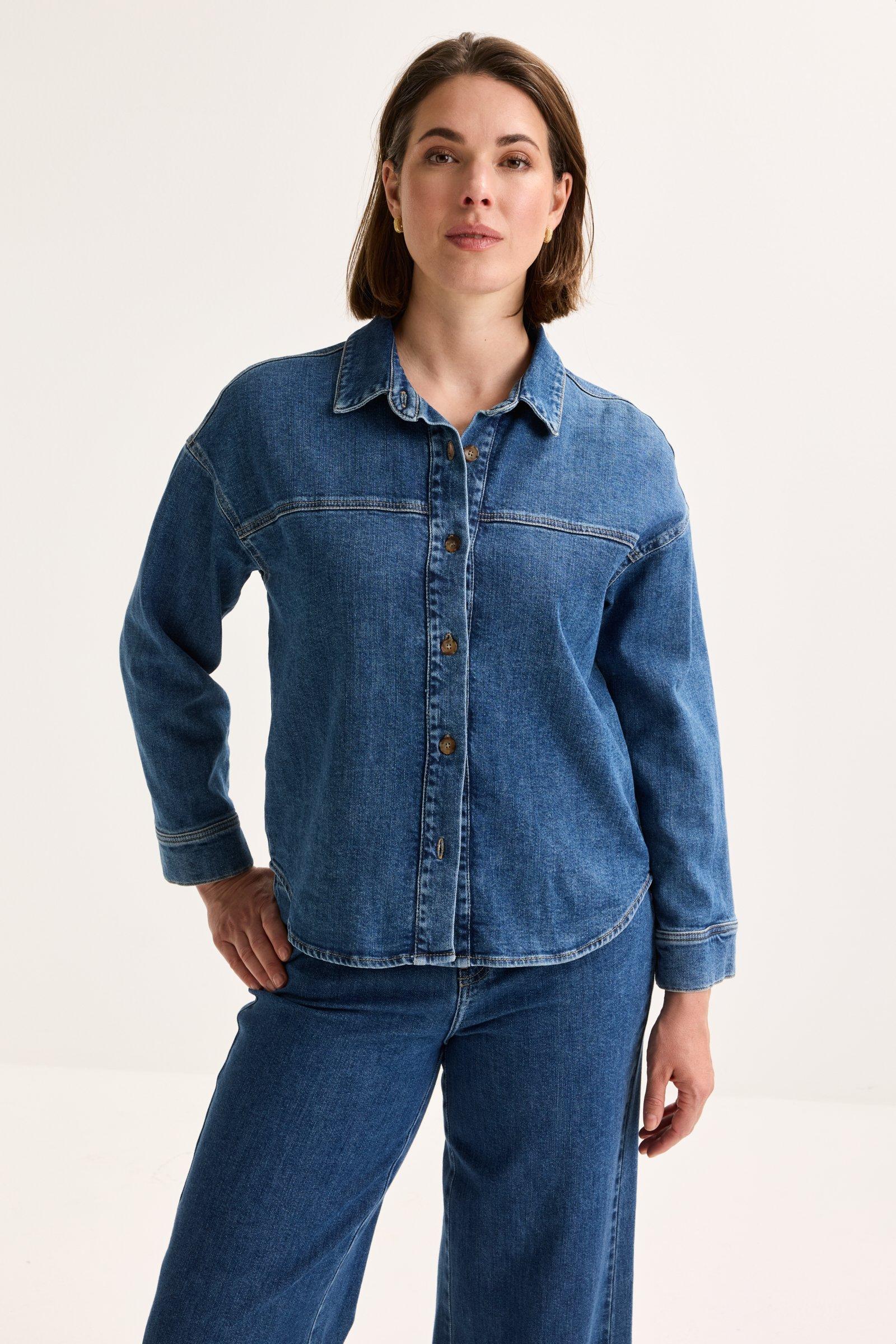 Améline Loose Fit Hemd In Elastisch Denim