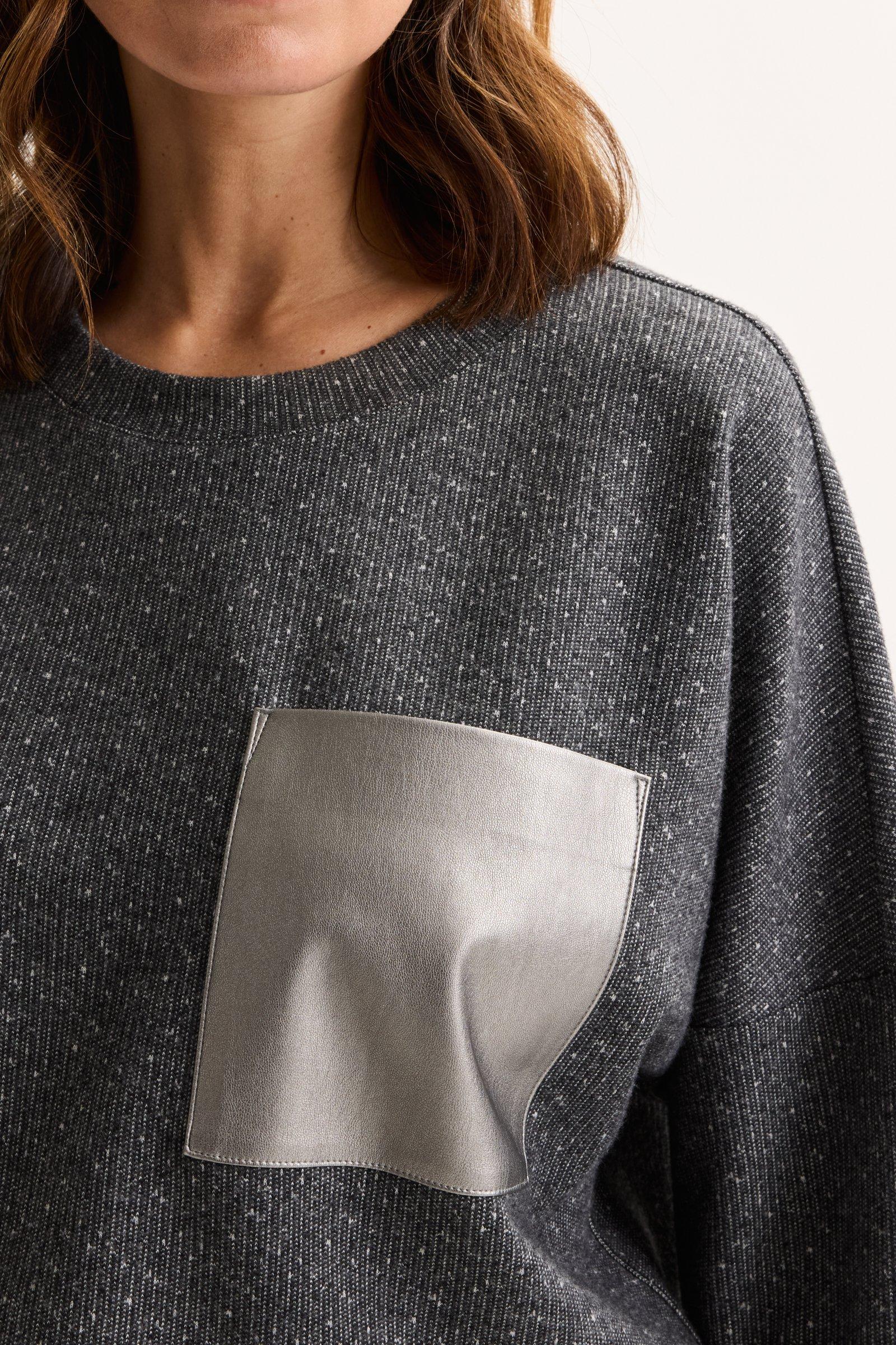 Chemises - Haut en jersey tweed à encolure ronde