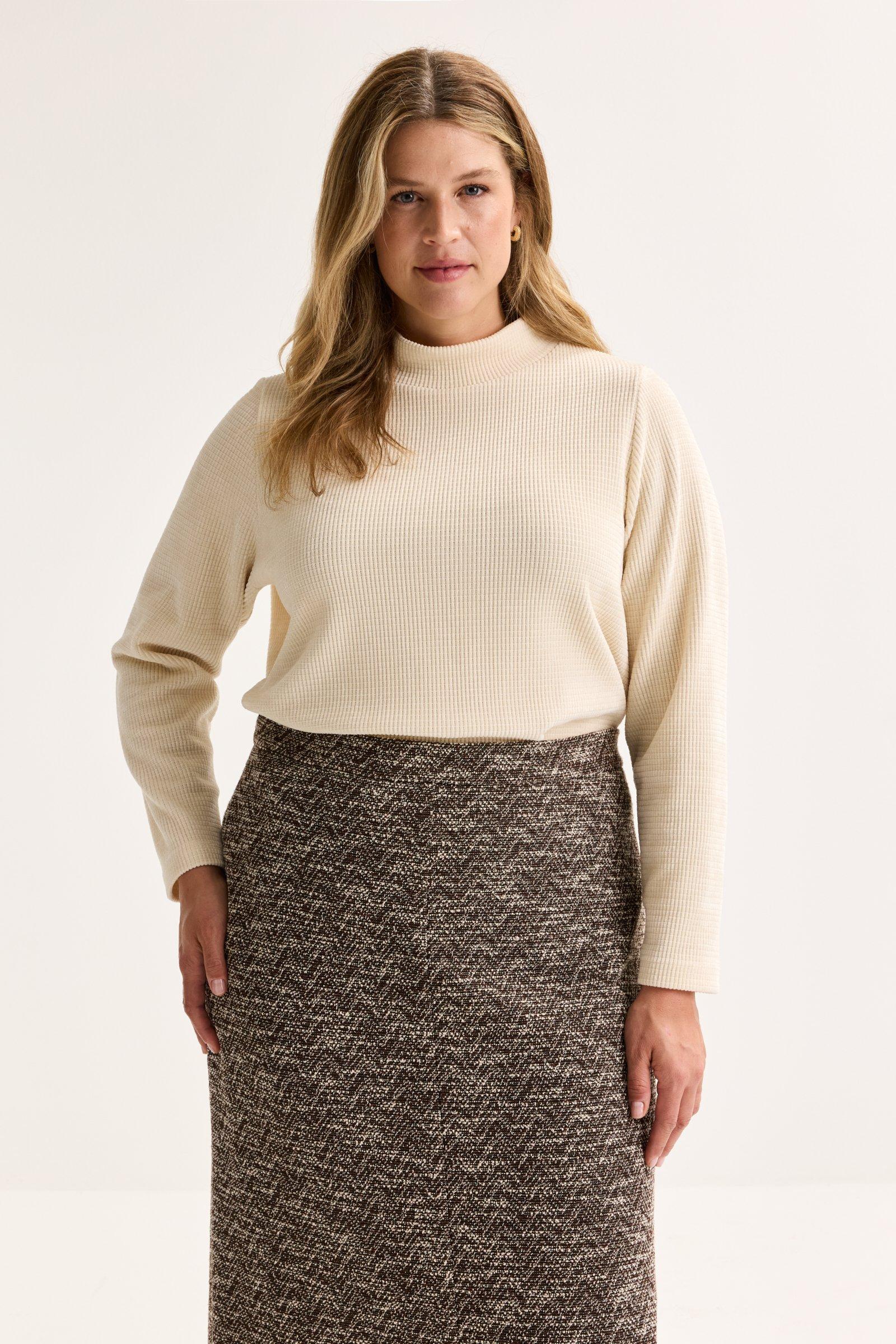 Améline Trui In Doorstikt Jersey Fluweel