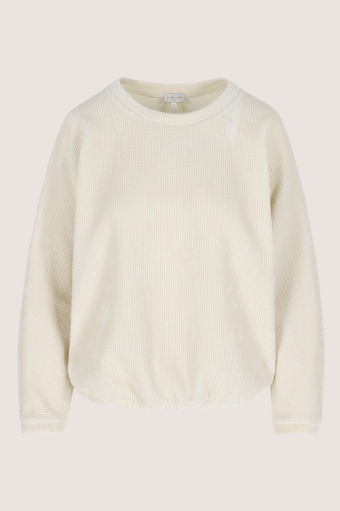 Hemden - Vleermuisblouse in chenille met seersuckerstructuur