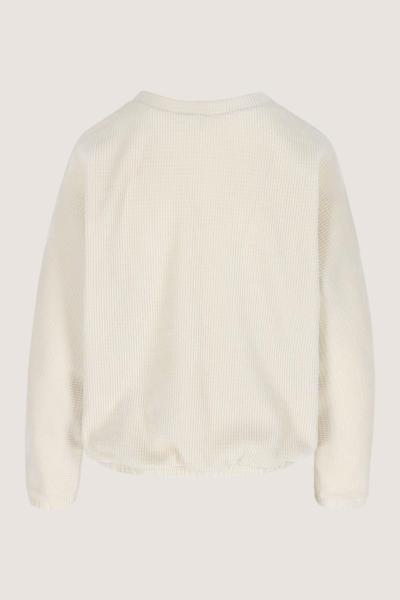 Hemden - Vleermuisblouse in chenille met seersuckerstructuur