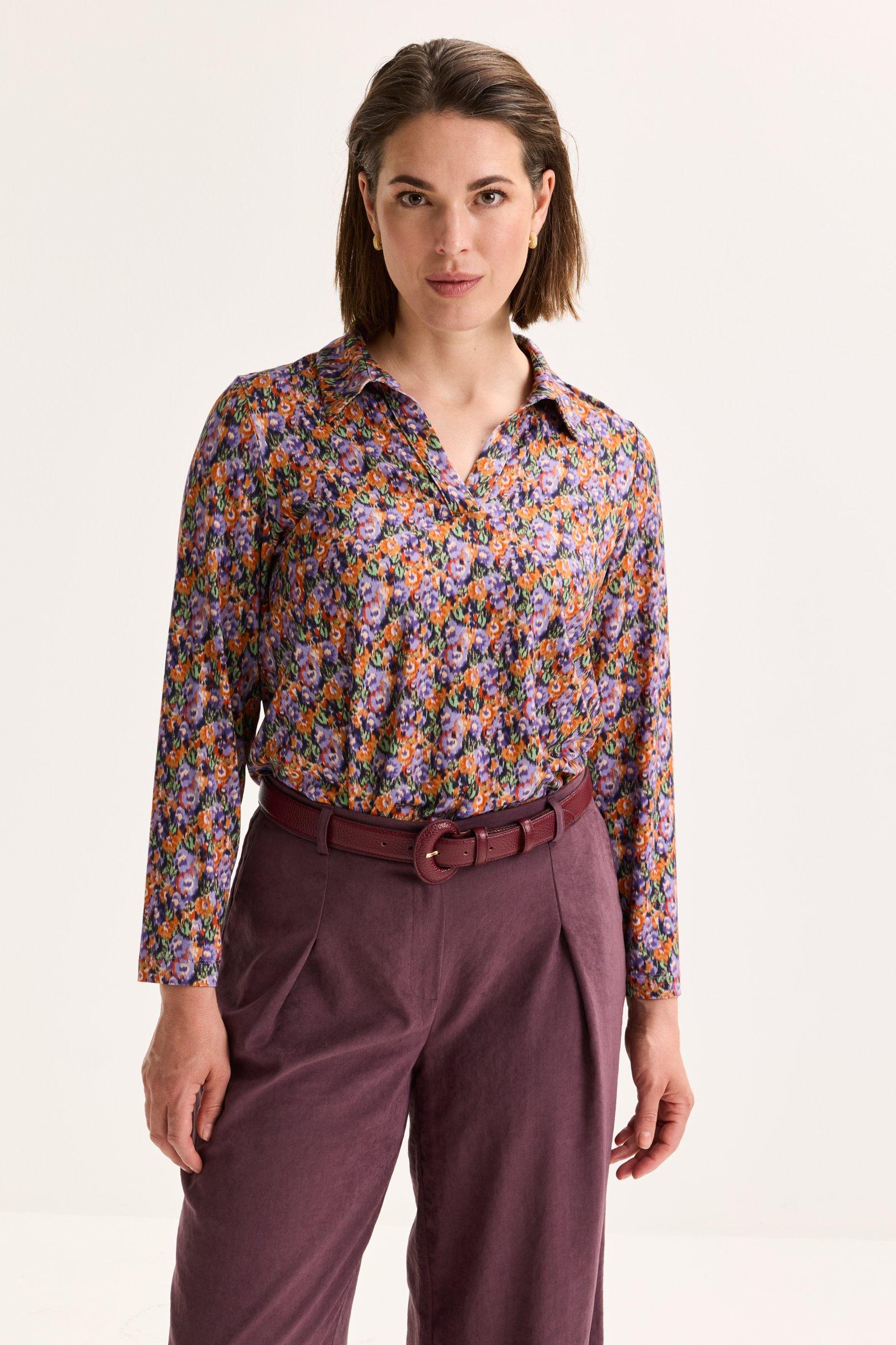 Mayerline Jersey Polo Met Bloemetjesmotief
