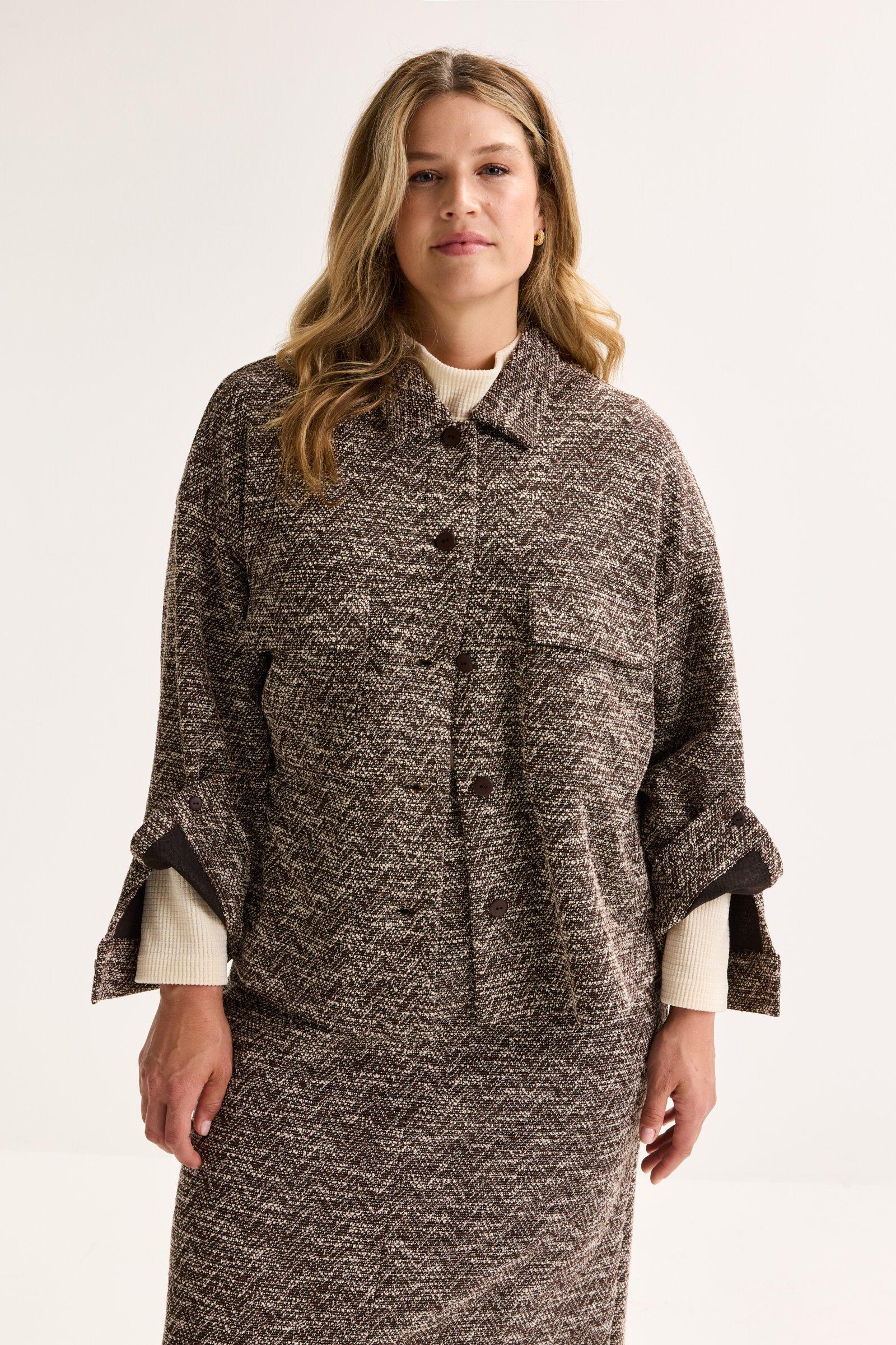 Kort jasje in jersey tweed