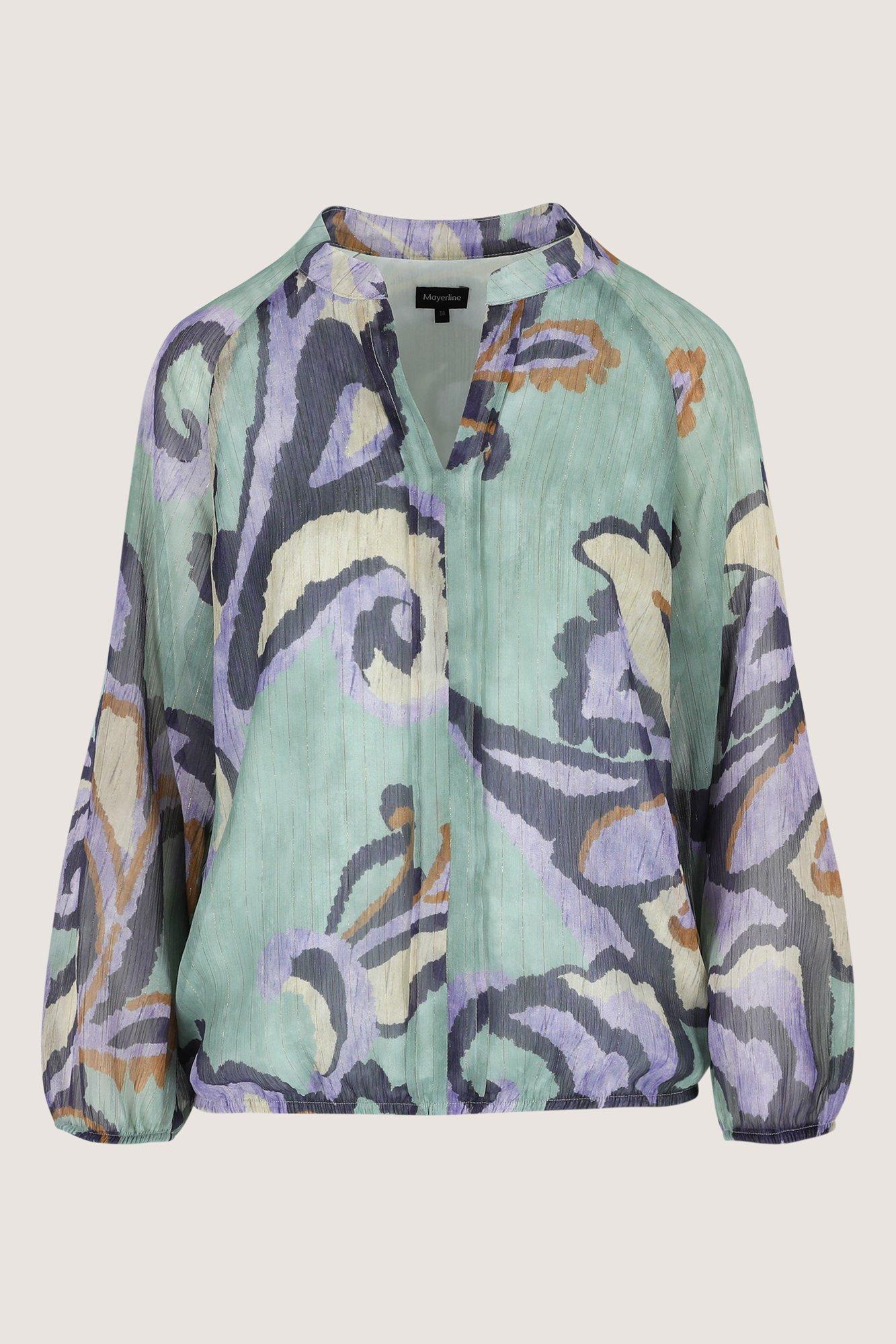 Chemises - Blouse imprimée en voile à taille élastiquée